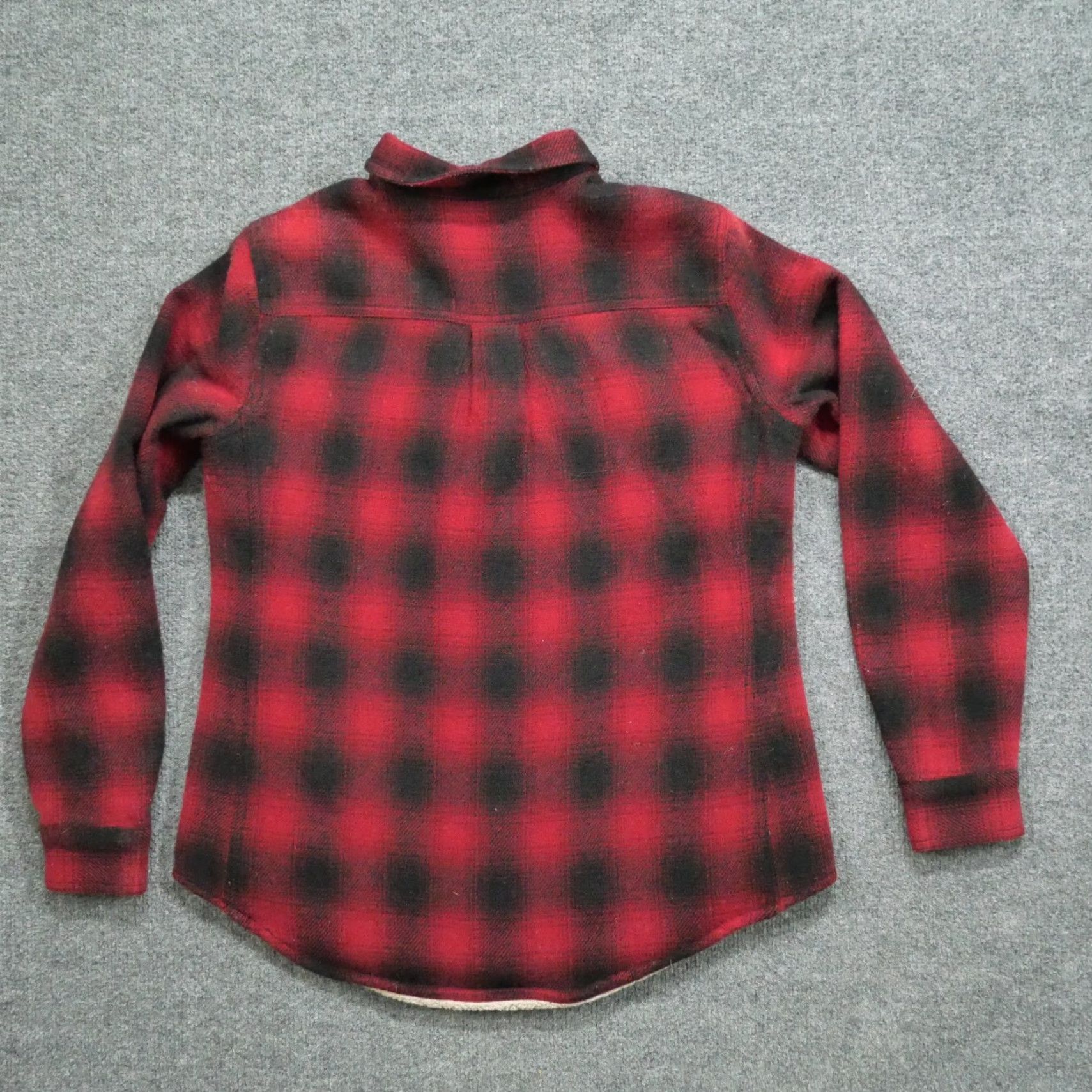 Eddie Bauer VINTAGE Eddie Bauer Jacket Womens Small Red Black Buffalo Plaid Sherpa Wool Shacket Size S / US 4 / IT 40 - 6 Thumbnail