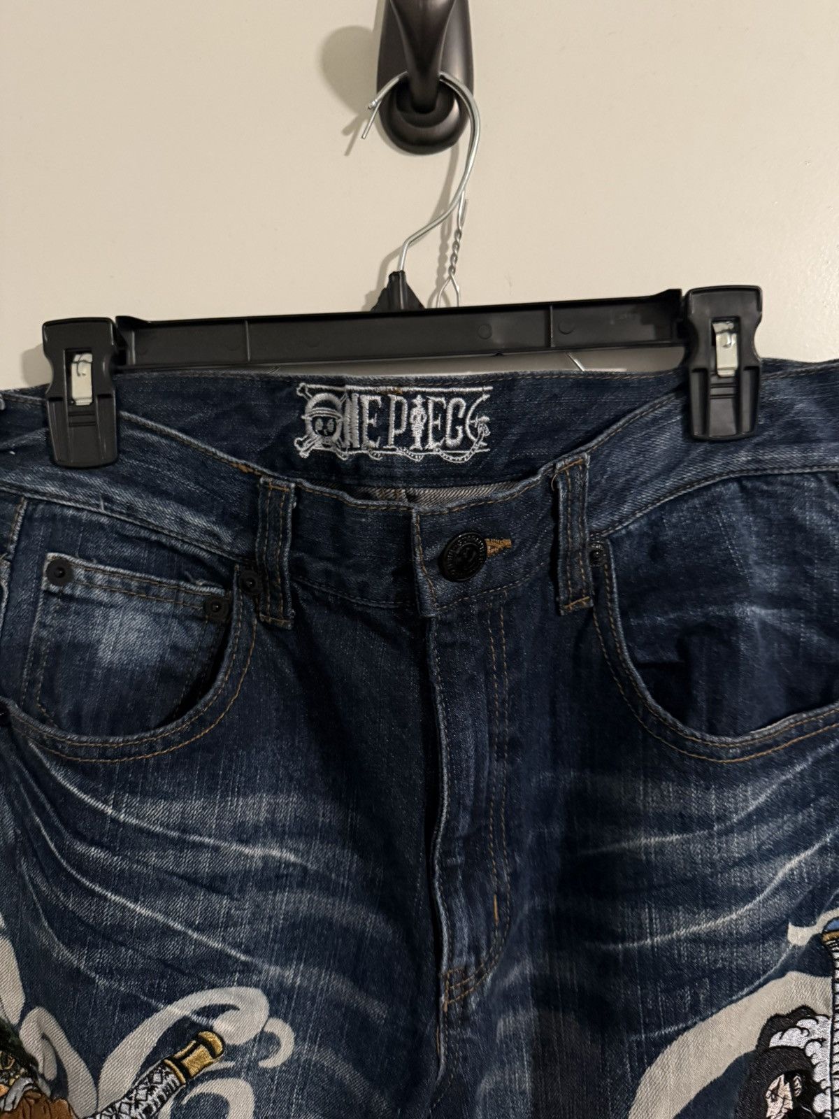 One Piece Vintage One Piece Zoro v Mihawk Embroidered Jeans Size US 30 / EU 46 - 4 Thumbnail