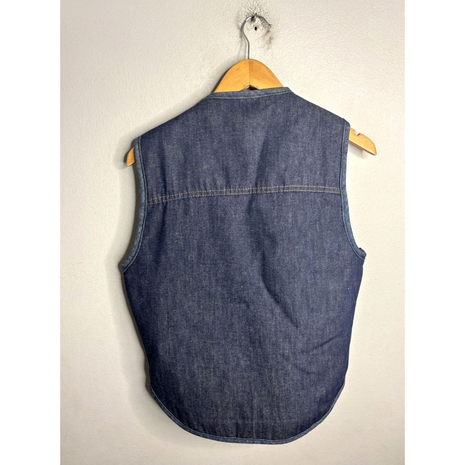 Denime VINTAGE Roebucks Vest Mens Medium Blue Denim Sherpa Lined Western Workwear 70s Size US M / EU 48-50 / 2 - 6 Thumbnail