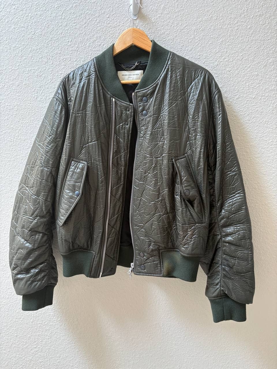 Dries Van Noten Dries Van Noten Crinkled Nylon Bomber Size US M / EU 48-50 / 2 - 2 Thumbnail