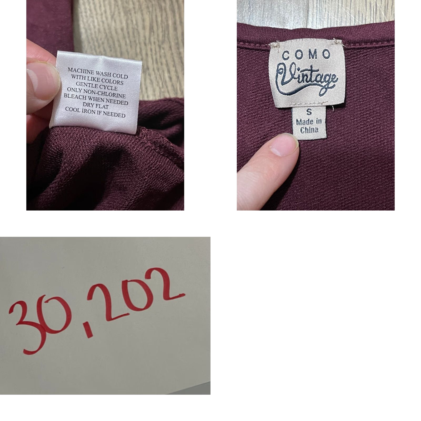 Vintage Como Shirt, Women's S Red Long Sleeve Round Neck, Striped, Basic, Modern, Casual, Regular, Fall Spring Summer, Women, T-Shirt Size S / US 4 / IT 40 - 8 Thumbnail