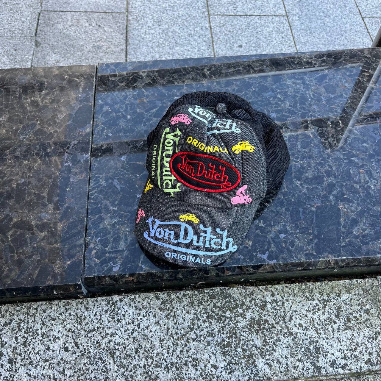 Von Dutch Von Dutch Vintage Y2K Black Multicolour Logo Trucker Cap Hat Size ONE SIZE - 1 Thumbnail