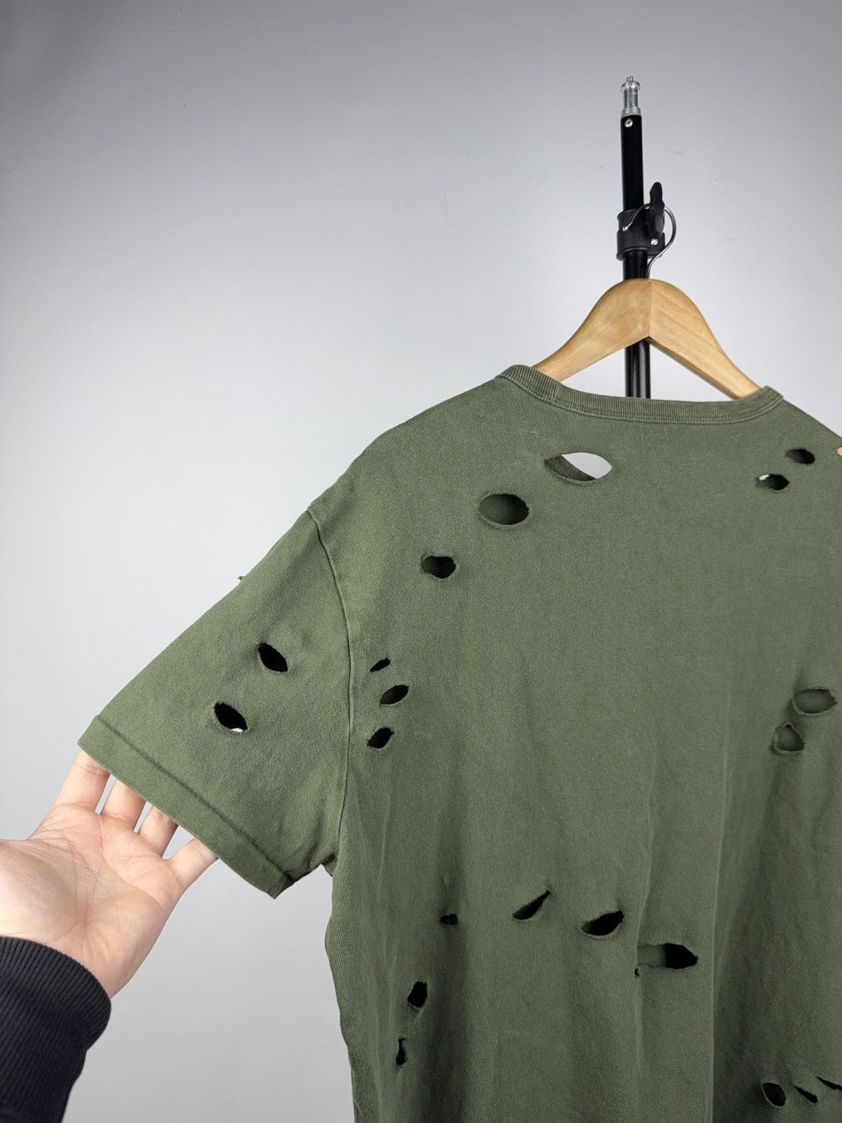 Polo Ralph Lauren 00s Vintage Polo Ralph Lauren Distressed Grunge Army Y2K Tee Size US L / EU 52-54 / 3 - 10 Thumbnail