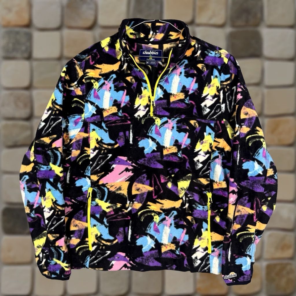 Chubbies Chubbies Jacket Mens M Fleece Pullover Neon Geometric Sweater Size US M / EU 48-50 / 2 - 1 Thumbnail