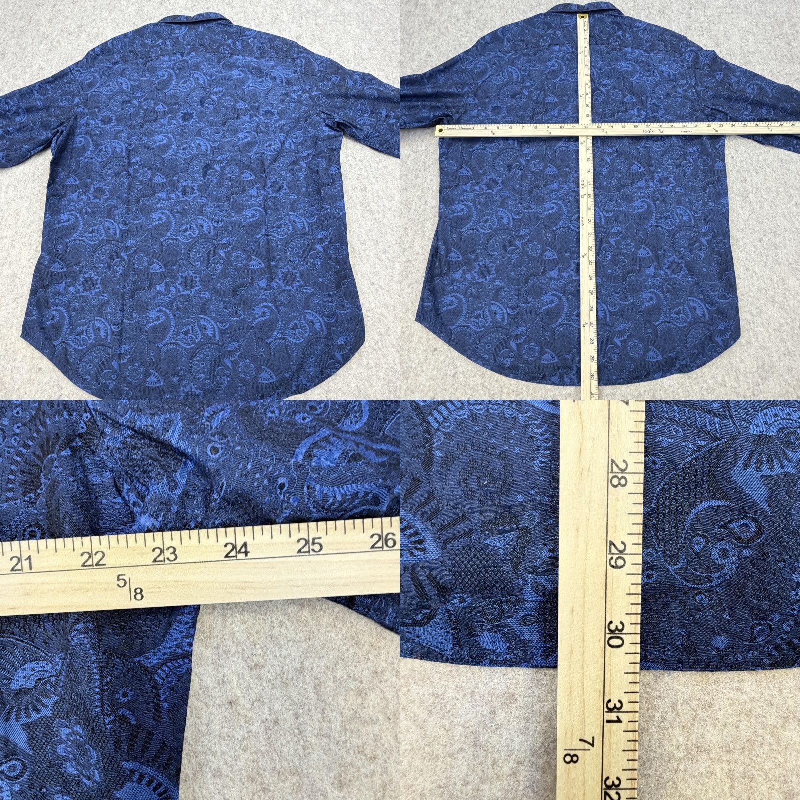 Robert Graham Robert Graham Shirt Mens XL Blue Paisley Long Sleeve Button Up Contrast Cuff Size US XL / EU 56 / 4 - 8 Thumbnail
