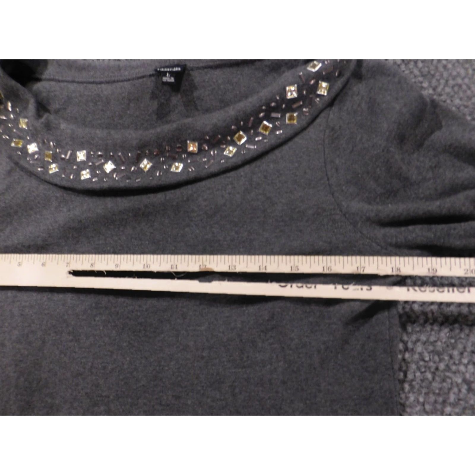 Vintage Rafaella Womens Sweater L Gray Pullover Stretch Cable-Knit Long Sleeve Raglan Button Cowl Neck Knit Cotton Wool Size L / US 10 / IT 46 - 5 Thumbnail