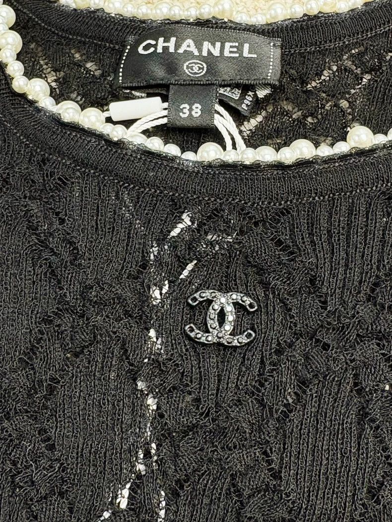 Chanel Chanel 22B black pearl rolled-edged knitted vest Size XS / US 0-2 / IT 36-38 - 4 Thumbnail