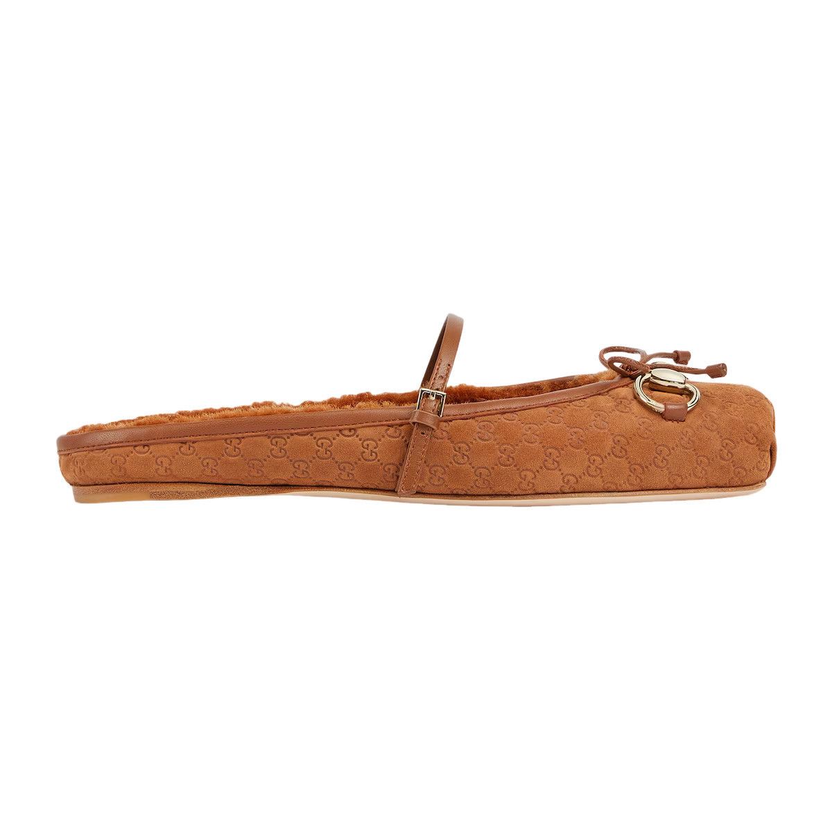 GUCCI $1150 Brown GG Suede Horsebit Mules New & Authentic (W