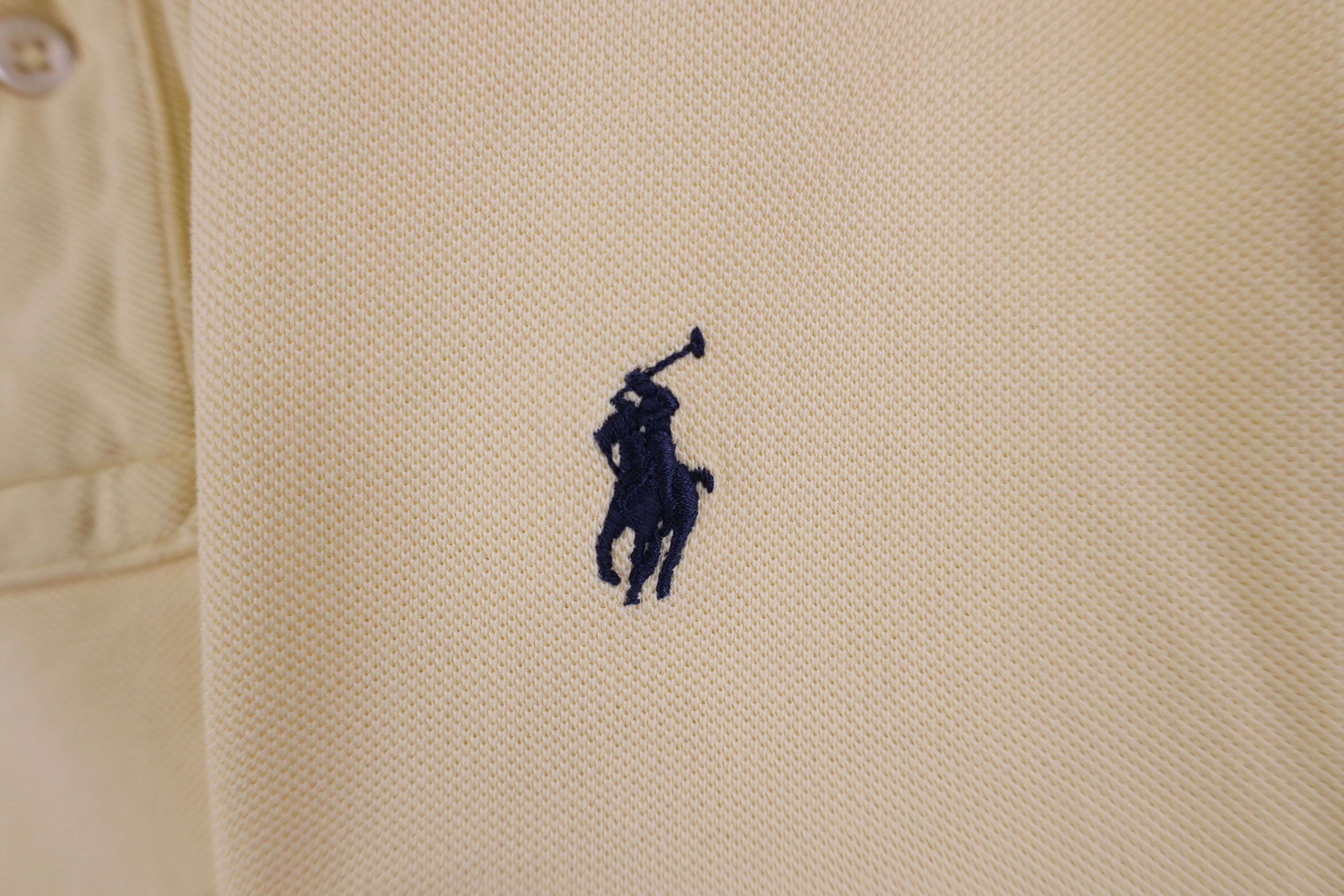 Ralph Lauren Vintage 90s Ralph Lauren Pique Cotton Golf Polo Shirt Yellow Size US L / EU 52-54 / 3 - 4 Thumbnail