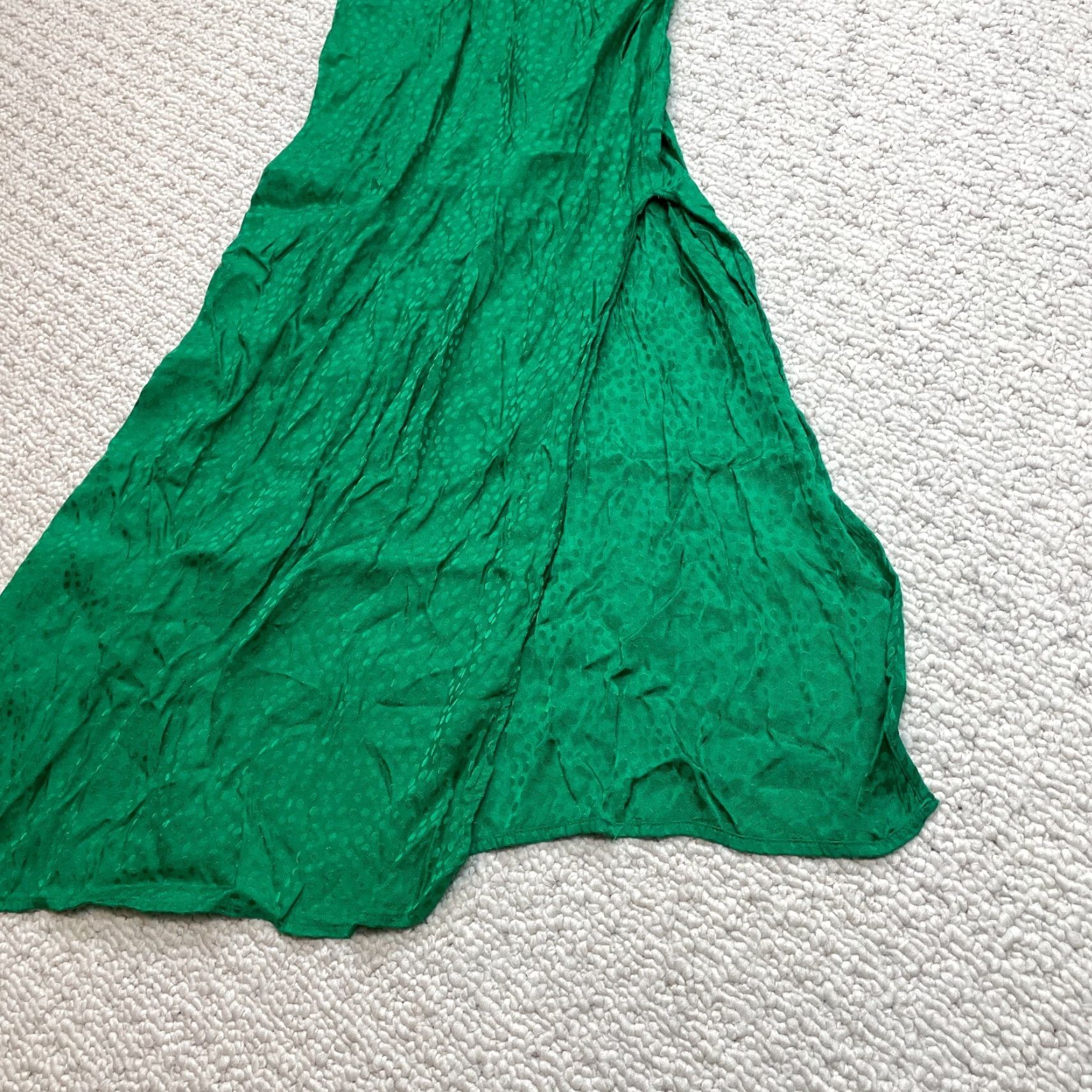 Bcbgmaxazria VINTAGE BCBGMAXAZRIA Maxi Dress Womens XS Green Asymetric Sleeve Long Belted Tie Ladies Size XS / US 0-2 / IT 36-38 - 4 Thumbnail