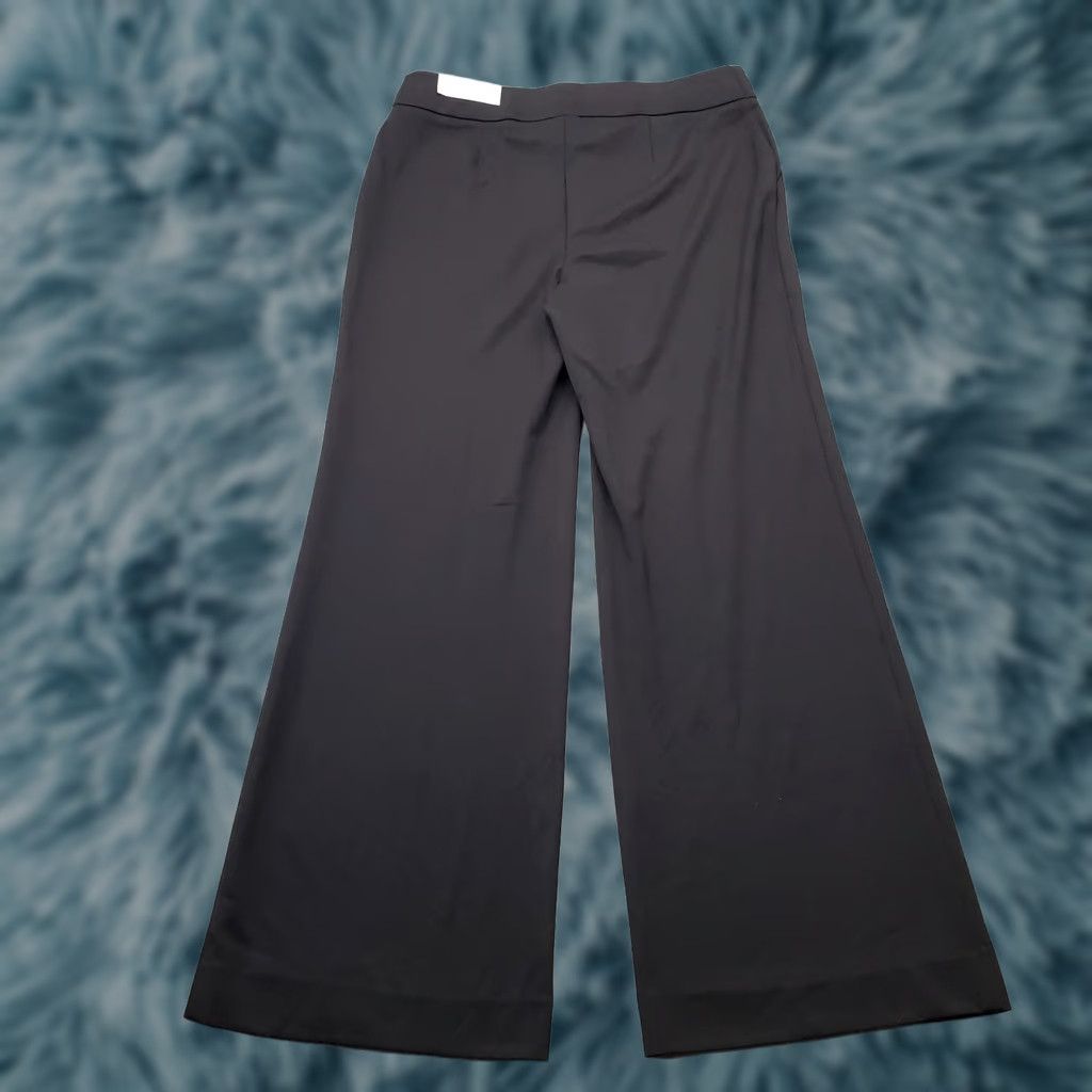 Vintage Chico's Trouser Pants Women 8 Black Ponte Stretch Relaxed Wide-Leg Pockets Shirt? Size 30" / US 8 / IT 44 - 1 Thumbnail