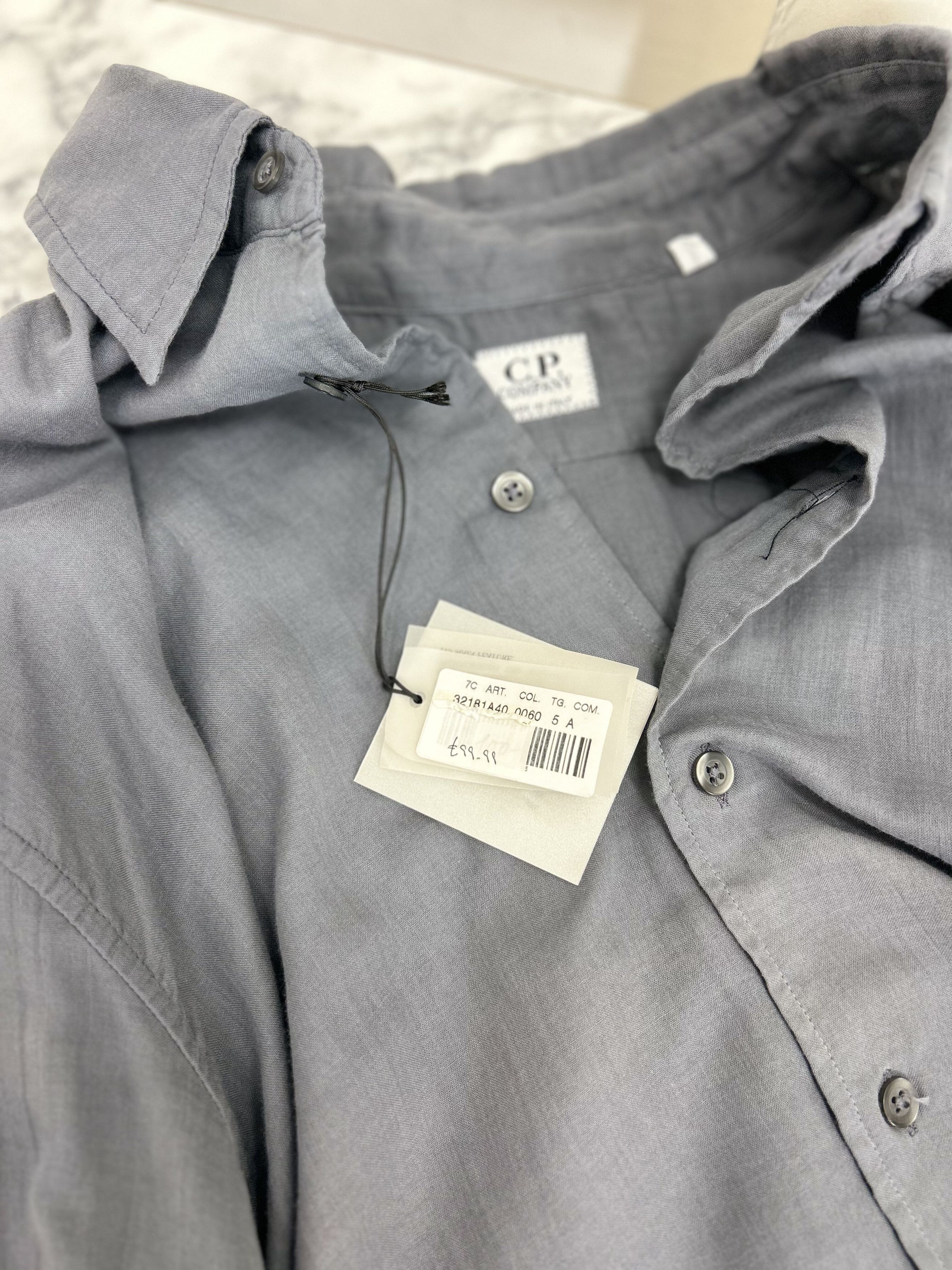 C.P. Company CP Company Grey Linen Long Sleeve Shirt Size US XXL / EU 58 / 5 - 4 Thumbnail