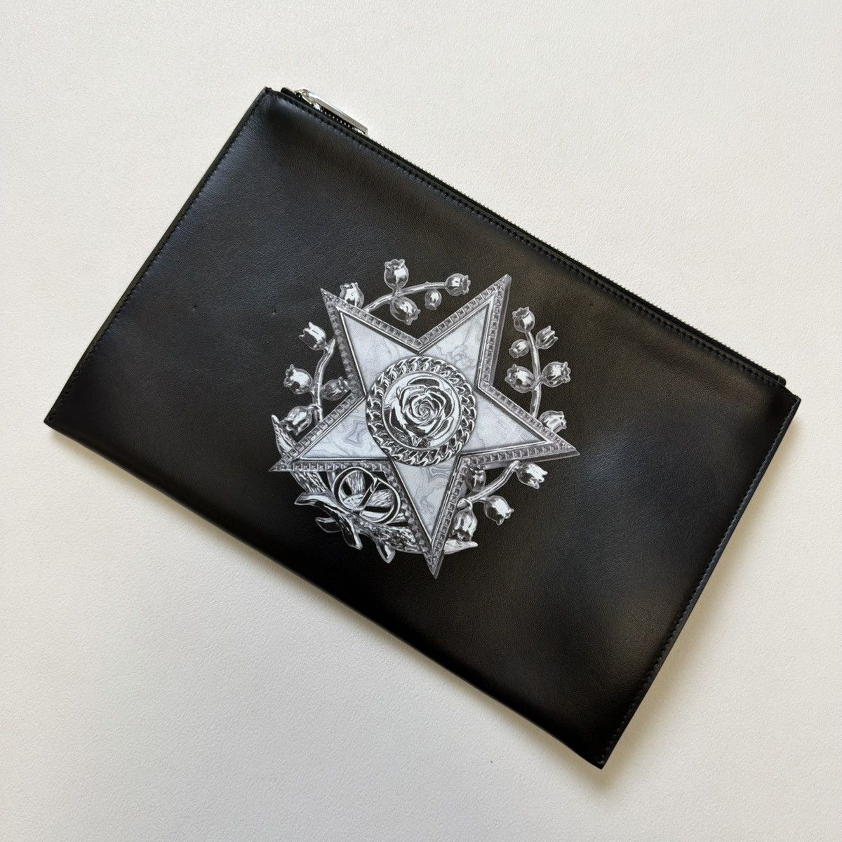 Dior A/W 22 Black Leather Show Invite Pouch Size ONE SIZE - 1 Thumbnail