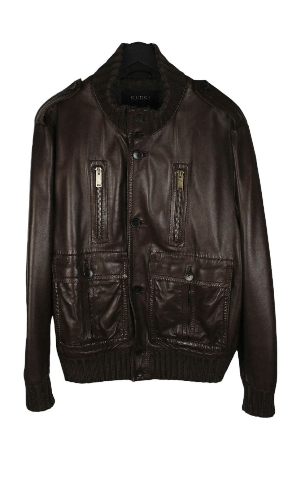 Image of Gucci F/w2006 Madonna Leather Jacket Tom Ford in Brown, Men's (Size XL)