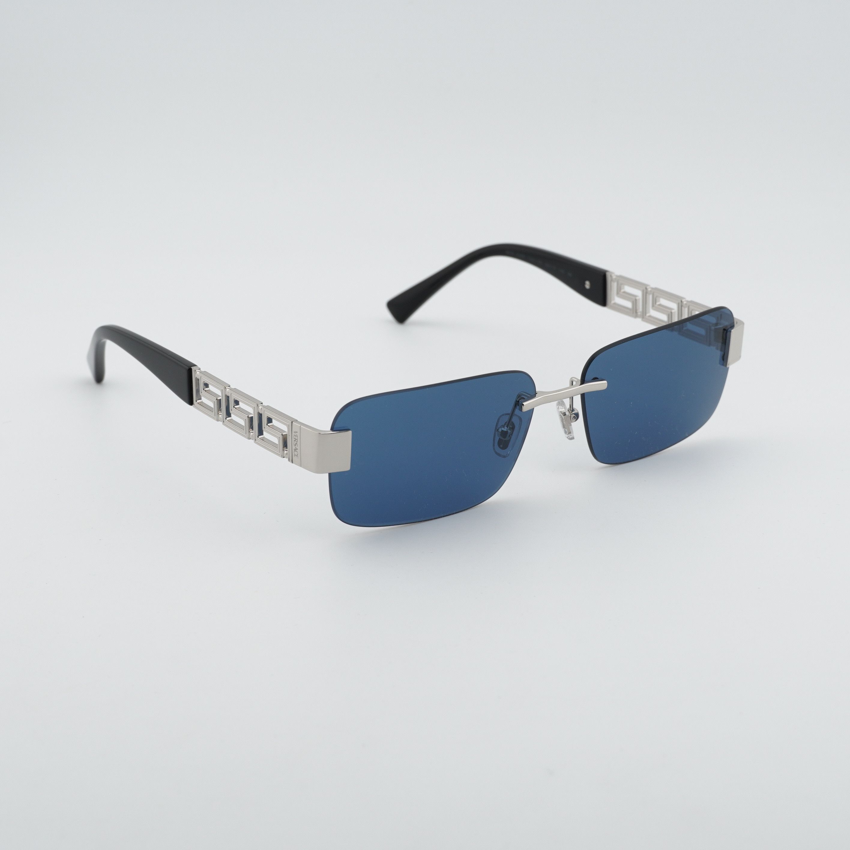 Versace Versace VE2298 1001/80 Sunglasses Silver Rectangle Frame Size ONE SIZE - 6 Thumbnail