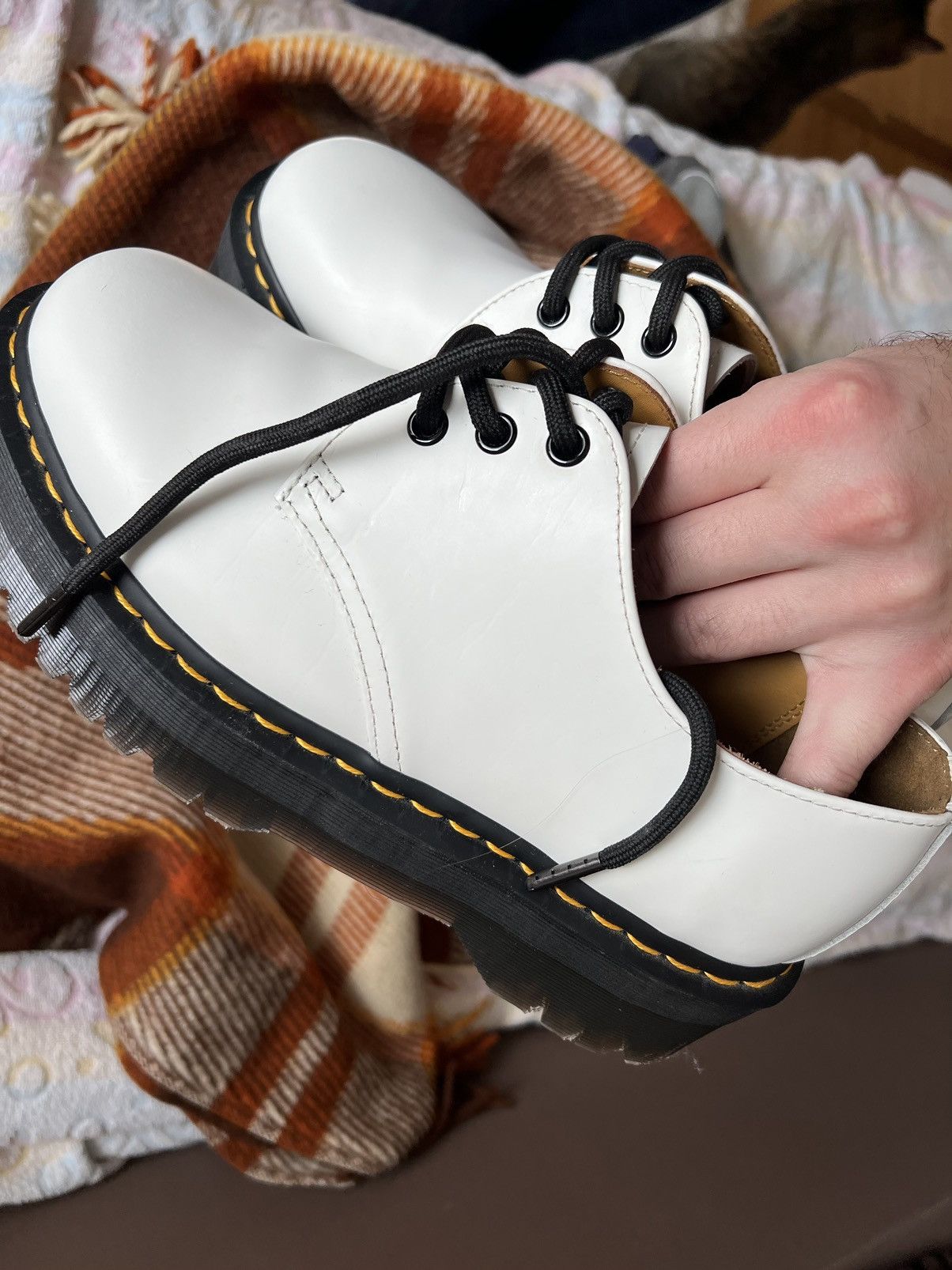 Dr. Martens Dr Martens 1461 White Quad Leather Platform Oxford / Boots Size US 8 / EU 41 - 6 Thumbnail
