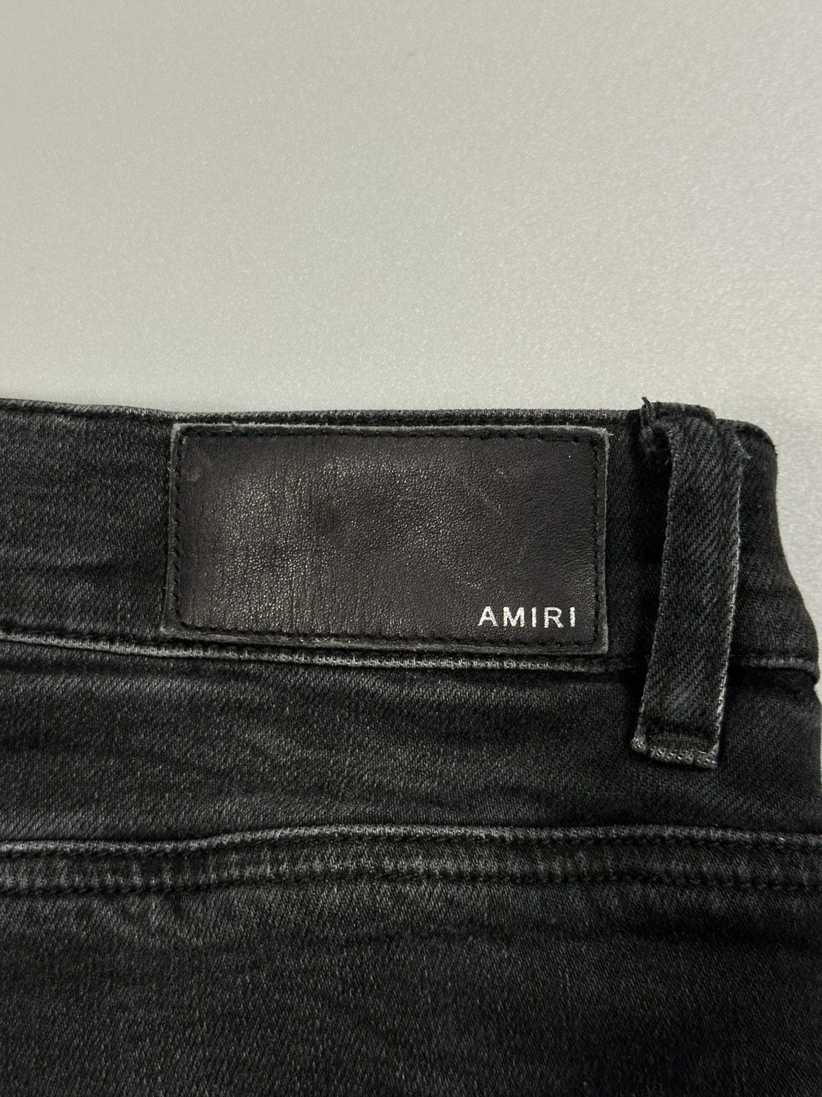 Amiri Amiri MX1 Distressed Ripped Wool Patch Black Denim Jeans Size US 34 / EU 50 - 10 Thumbnail