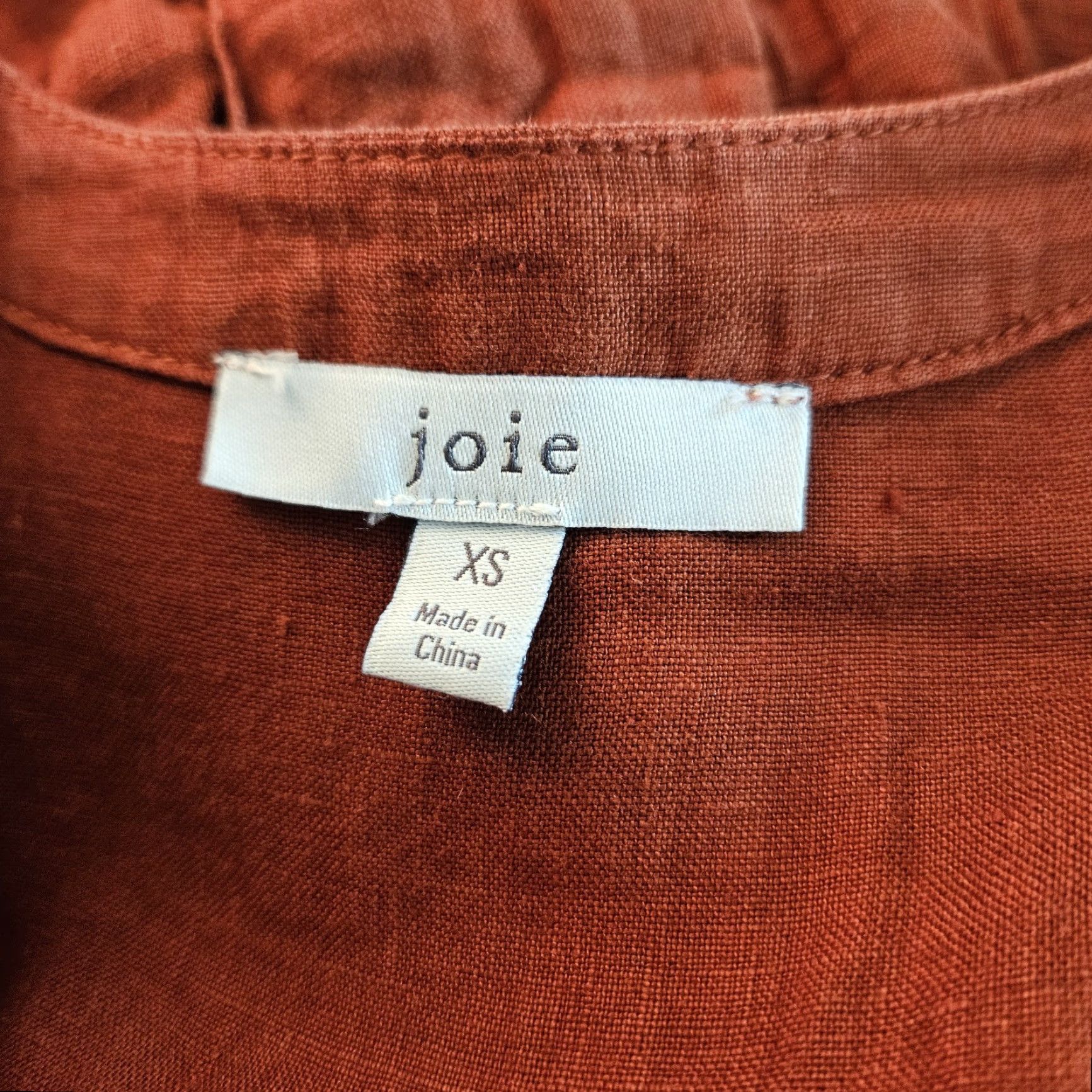 Joie Joie Womens Bosworth Romper XS Rust 3/4 Sleeve Button Up Linen Romper Women XS Rust 3/4 Sleeve Bosworth JOIE Women Romper Size 26" / US 2 / IT 38 - 5 Thumbnail