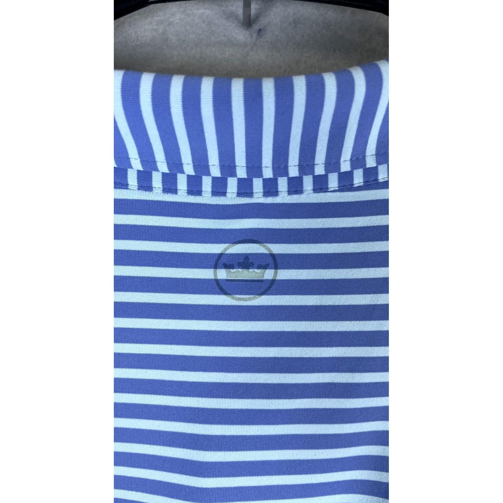 Peter Millar Peter Millar Polo Shirt Mens L Blue Stripe ROCC 1927 Golf Short Sleeve Shirt Polo Mens Large Blue Striped Golf Polo Men Size US L / EU 52-54 / 3 - 7 Thumbnail