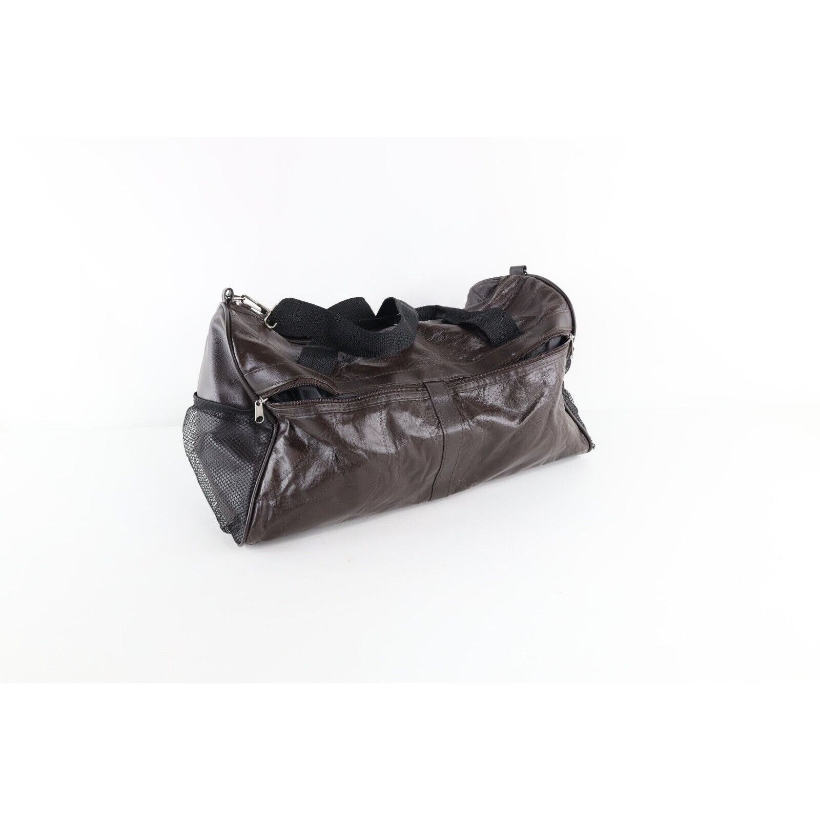 Vintage Vintage 90s Streetwear Patchwork Leather Handled Duffel Bag Size ONE SIZE - 5 Thumbnail
