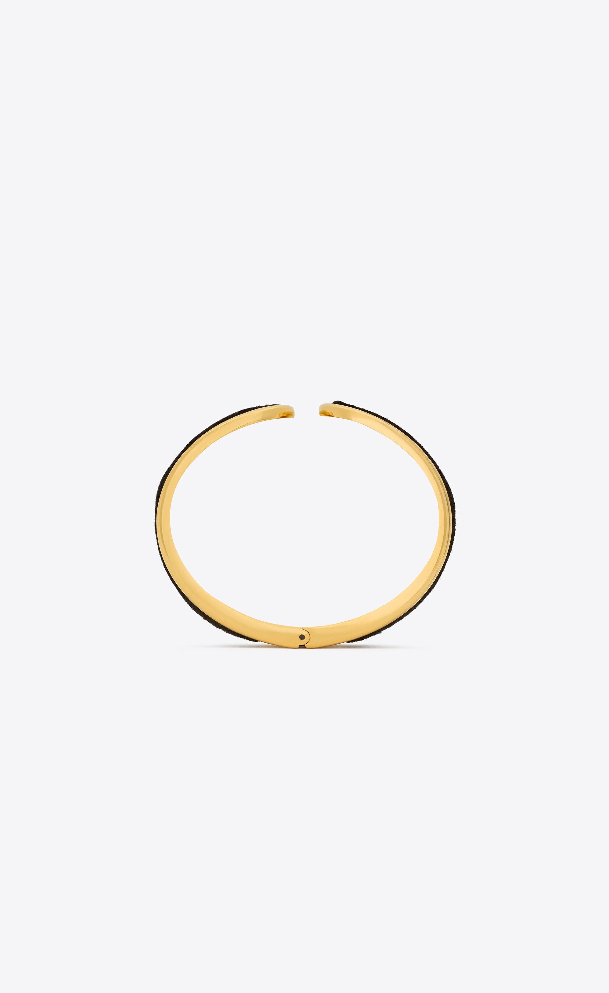 Saint Laurent Paris o1la1rc1a0325 Size: OS / 770484 Soft Cuff in Velvet Metal Size ONE SIZE - 2 Thumbnail