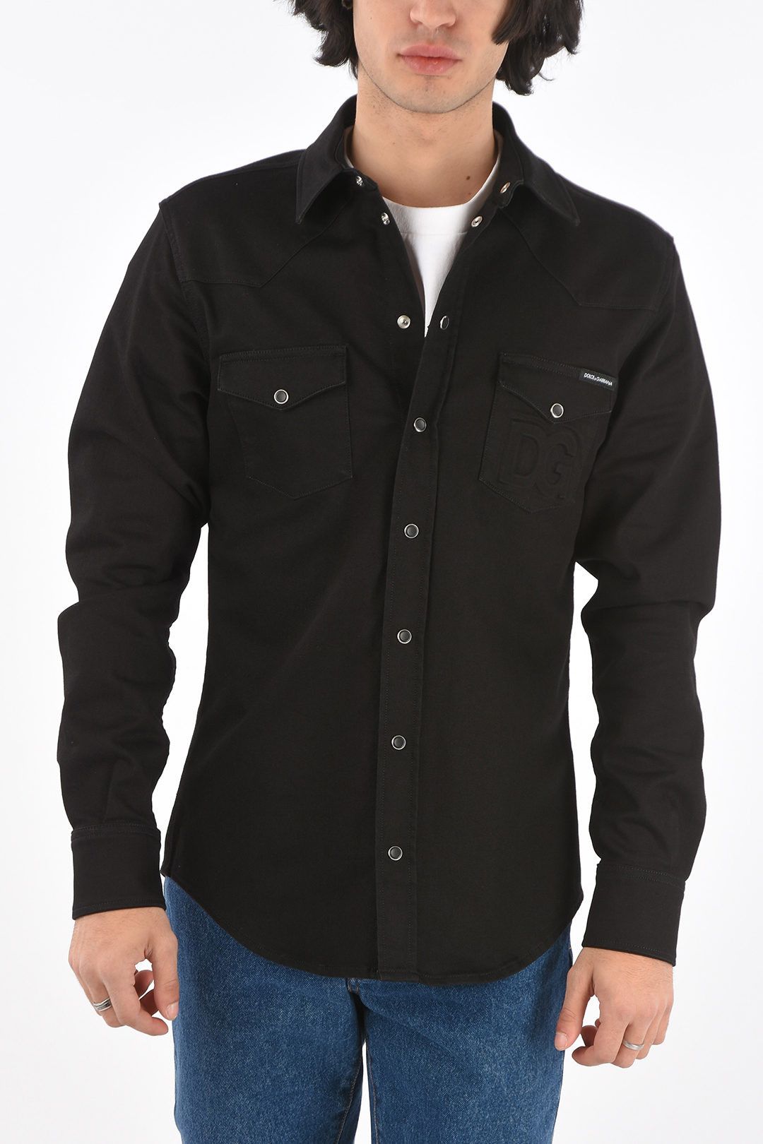 Dolce & Gabbana o1y0125 Denim Shirt in Black Size US S / EU 44-46 / 1 - 1 Thumbnail