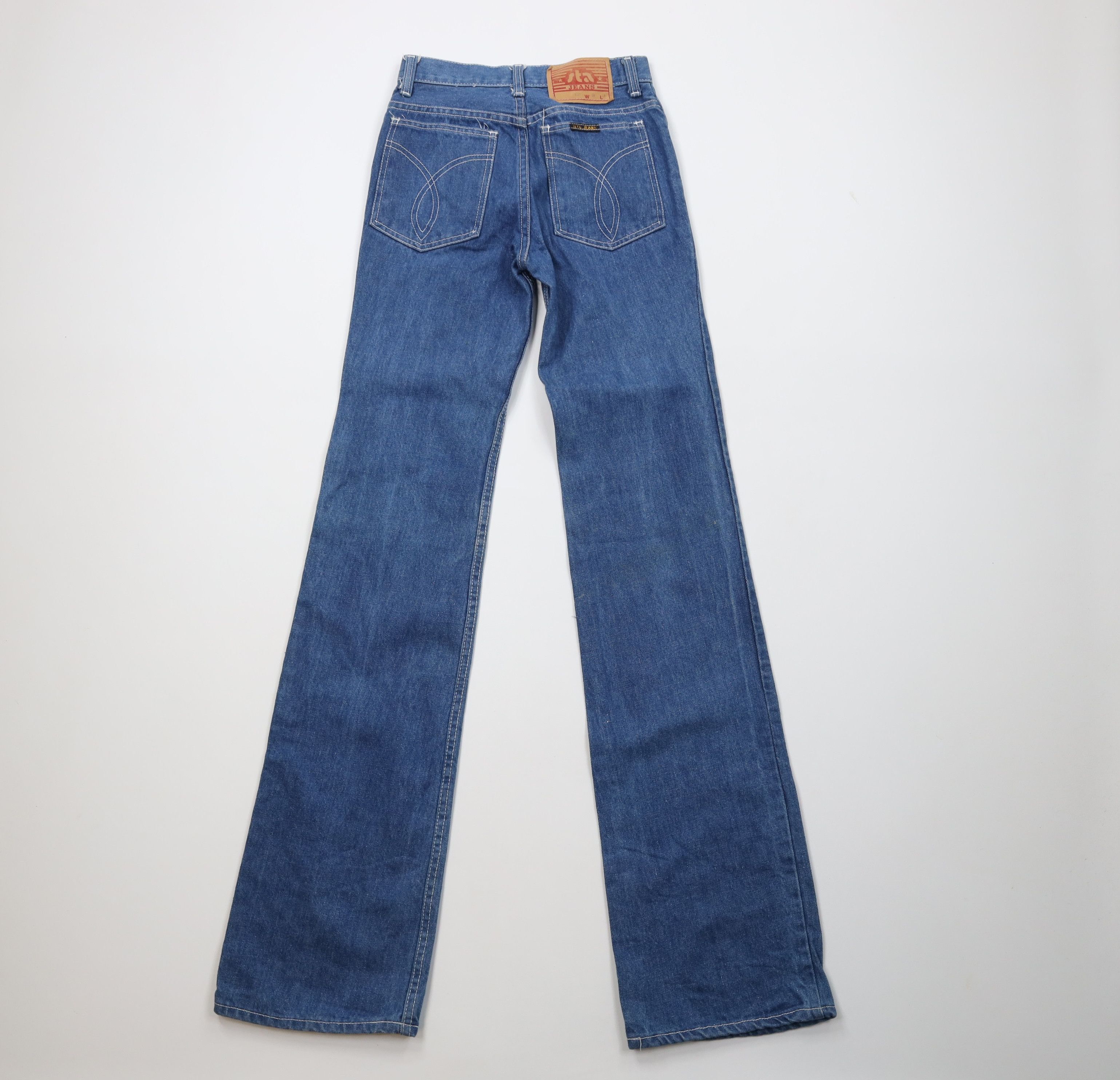 Vintage Vintage 70s Streetwear Flared Wide Leg Denim Jeans Blue Size 26" / US 2 / IT 38 - 11 Thumbnail