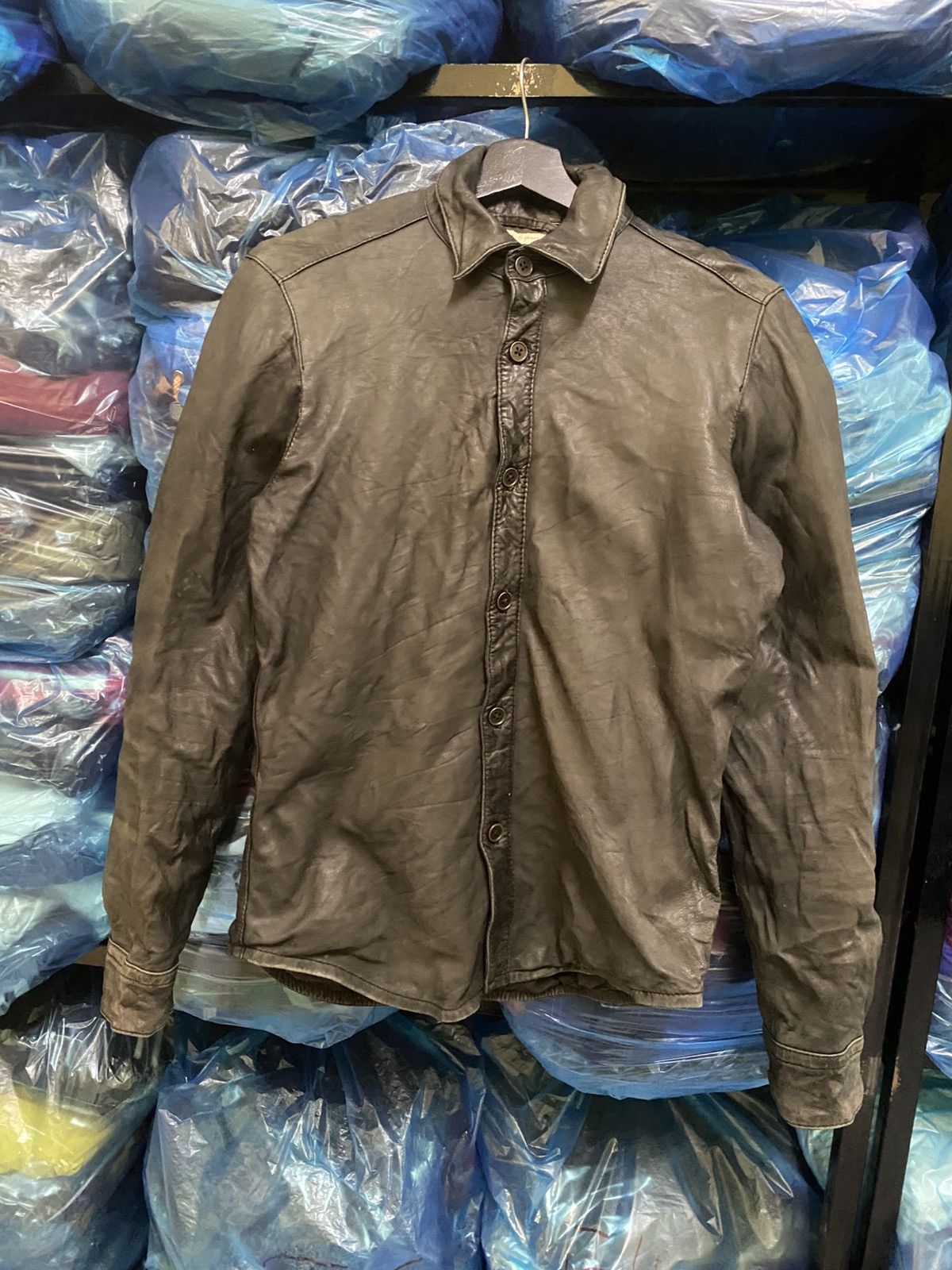NANO universe Nano Universe Black Genuine Sheep Leather Shirt Jacket Size US XS / EU 42 / 0 - 1 Thumbnail