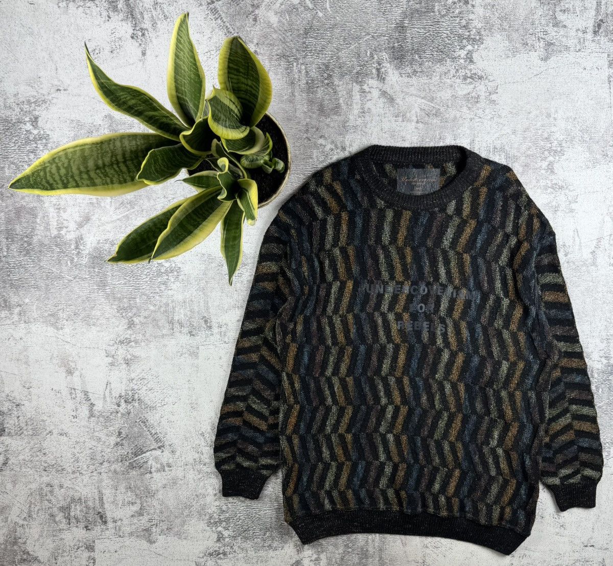 Undercover Undercover Grey and Red Striped Sweater | Grailed