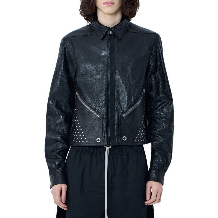 Rick Owens RICK OWENS Temple Black Studded Leather Jacket New & Authent Size US M / EU 48-50 / 2 - 1 Preview