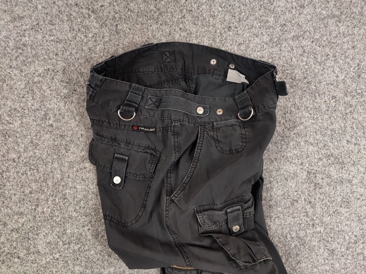 Japanese Brand Vintage 90's Japan Style Parachute Black Faded Cargo Pants Size US 30 / EU 46 - 15 Thumbnail