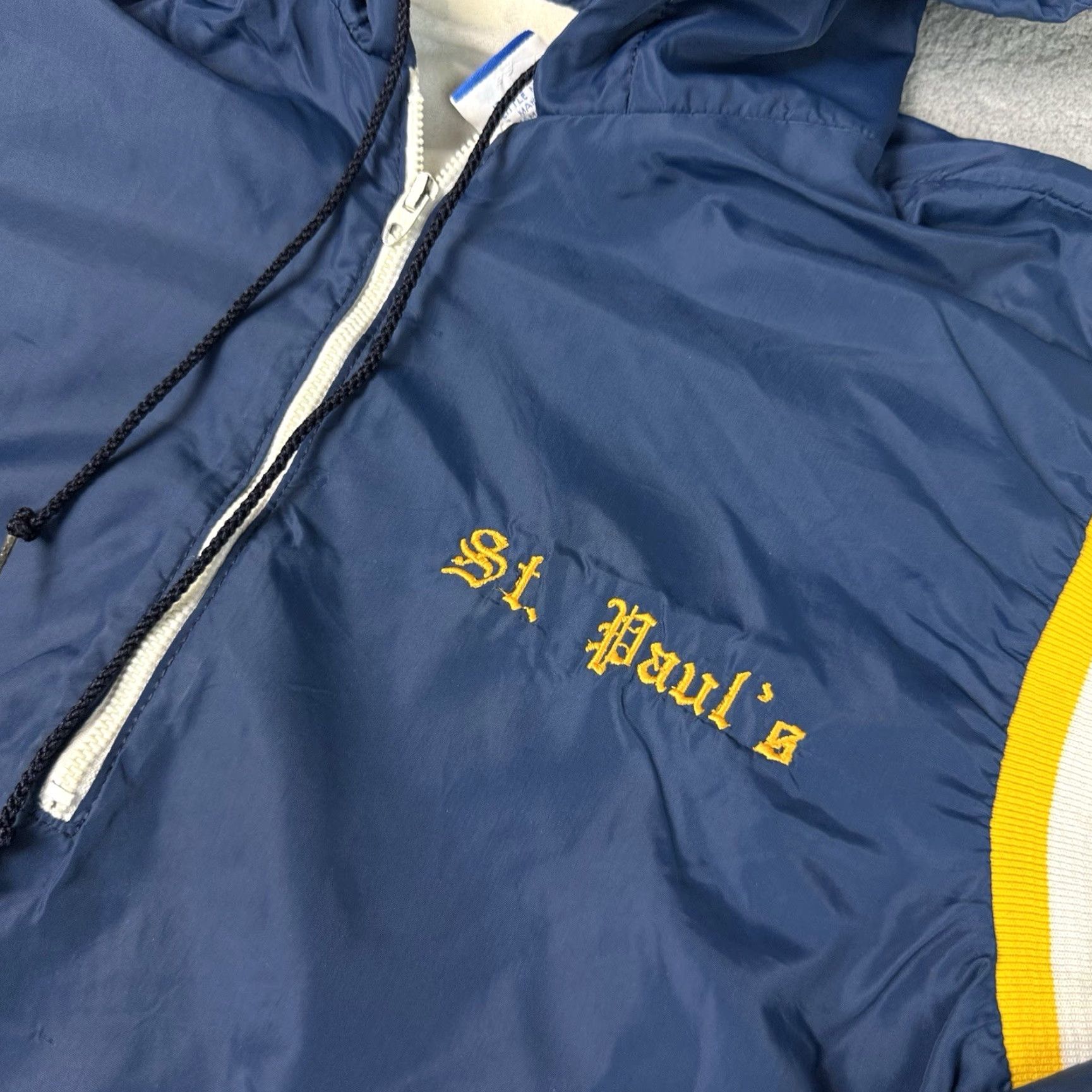 Champion VINTAGE Champion Jacket Adult Small Varsity St. Paul’s USA 80s Blue Nylon Zip Pockets Mens Size US S / EU 44-46 / 1 - 3 Thumbnail