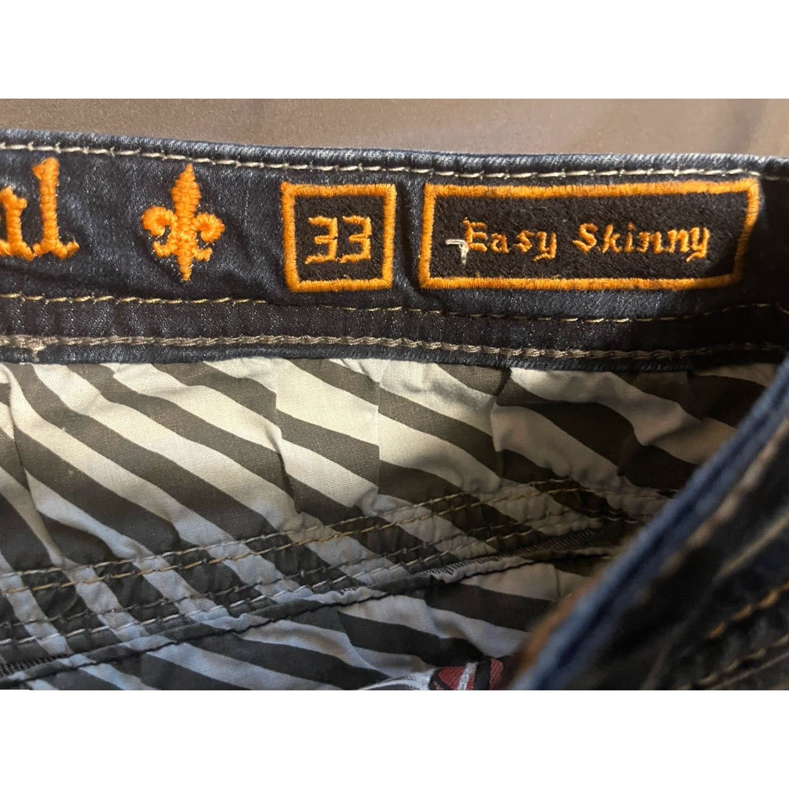 Vintage Rock Revival Jeans Lilas Easy Skinny Women's 33 Blue Embroidered Rhinestone Slim 5-Pocket Denim 90s Cowgirl Rock Logo? Size 24" / US 00 / IT 34 - 3 Thumbnail