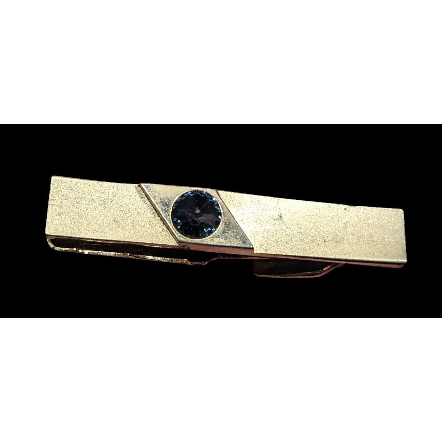 Other Vintage Foster Gold Tone Tie Clip With Grey Faceted Stone Size ONE SIZE - 4 Thumbnail
