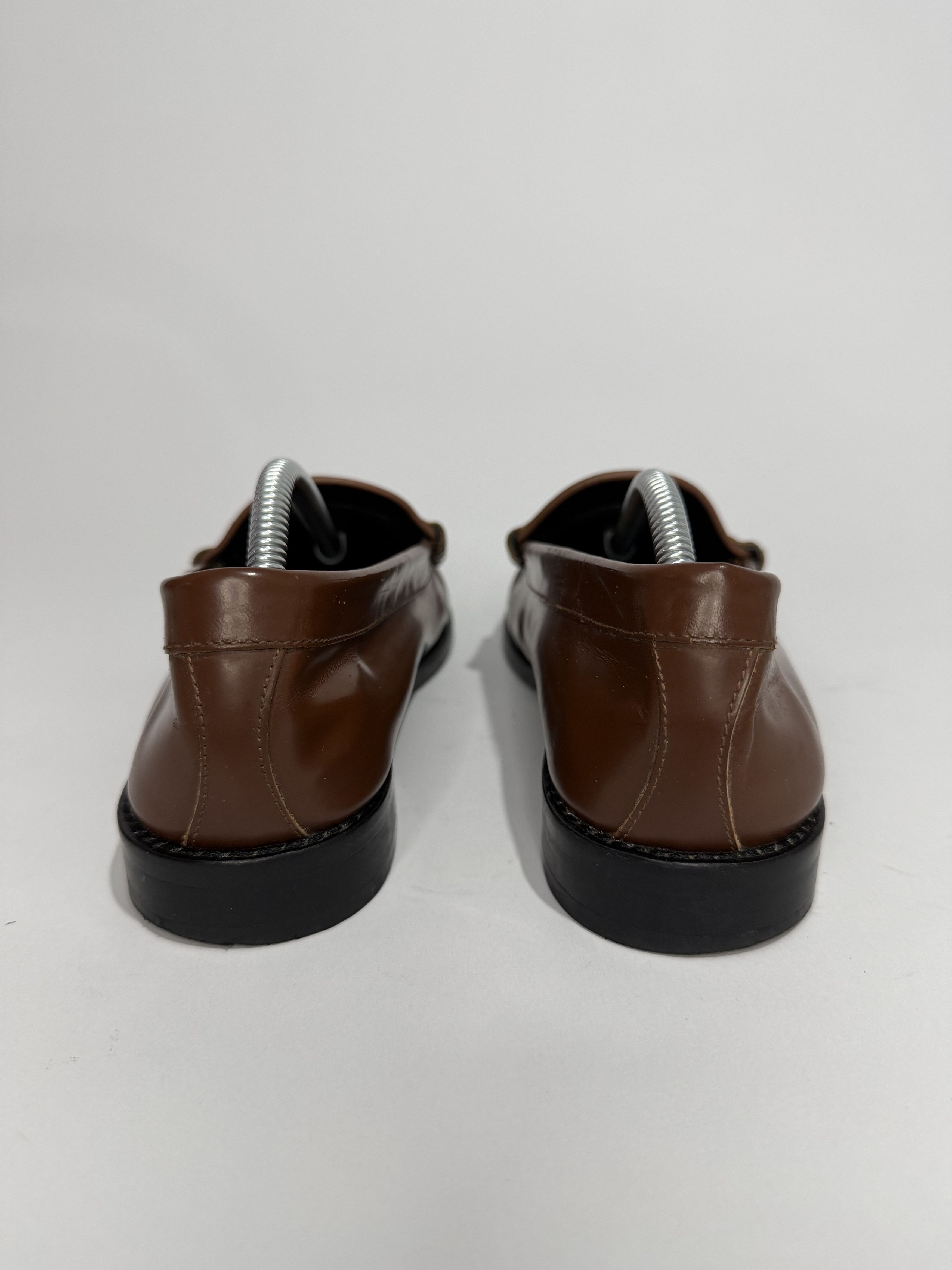Celine CELINE Brown Triomphe Logo-Embelished Leather Loafers Size US 7.5 / EU 40-41 - 4 Thumbnail