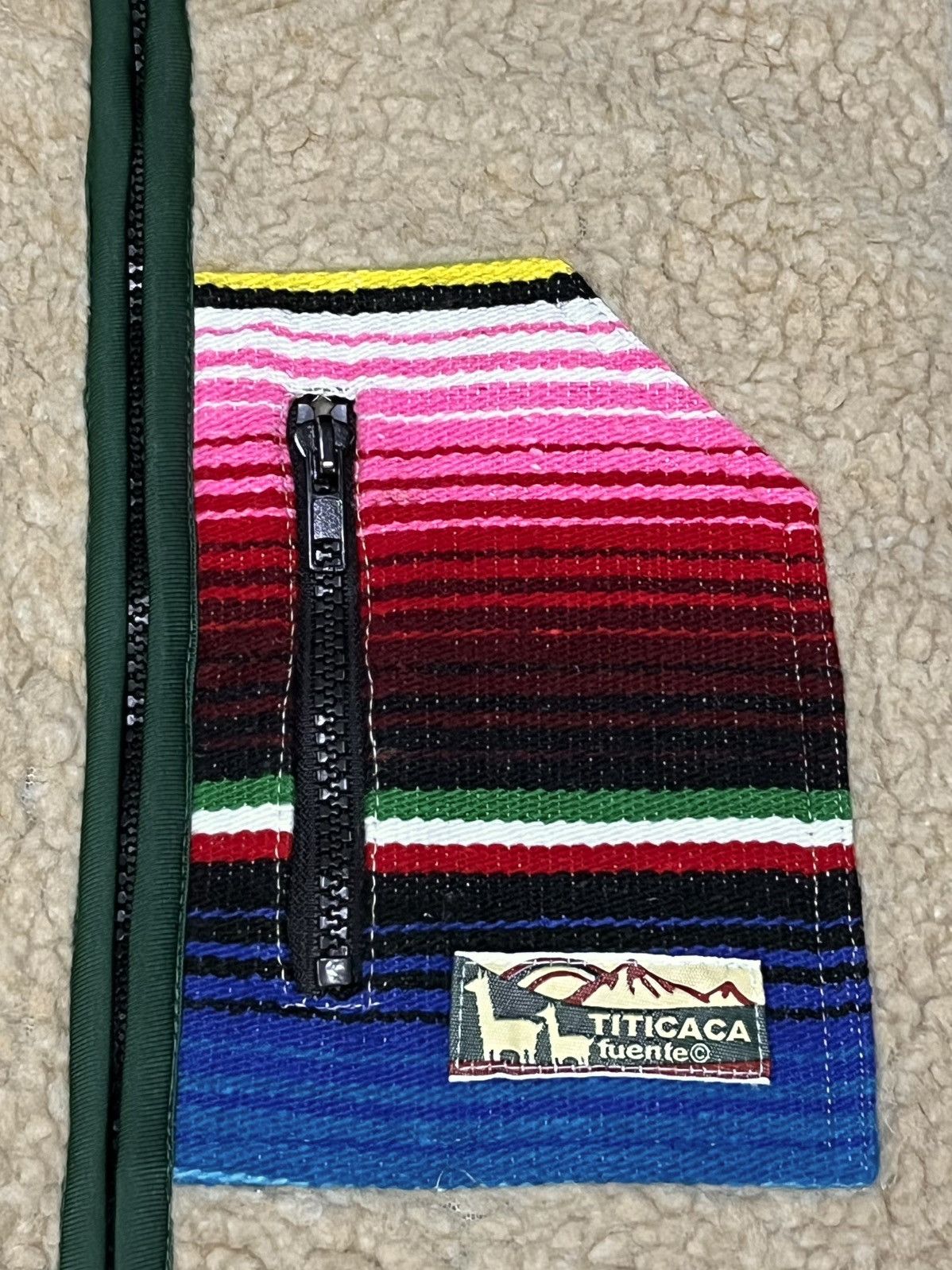 Native Vintage TITICACA Serape Stripe Faux Sherpa Hoodie Vest Size US M / EU 48-50 / 2 - 2 Thumbnail
