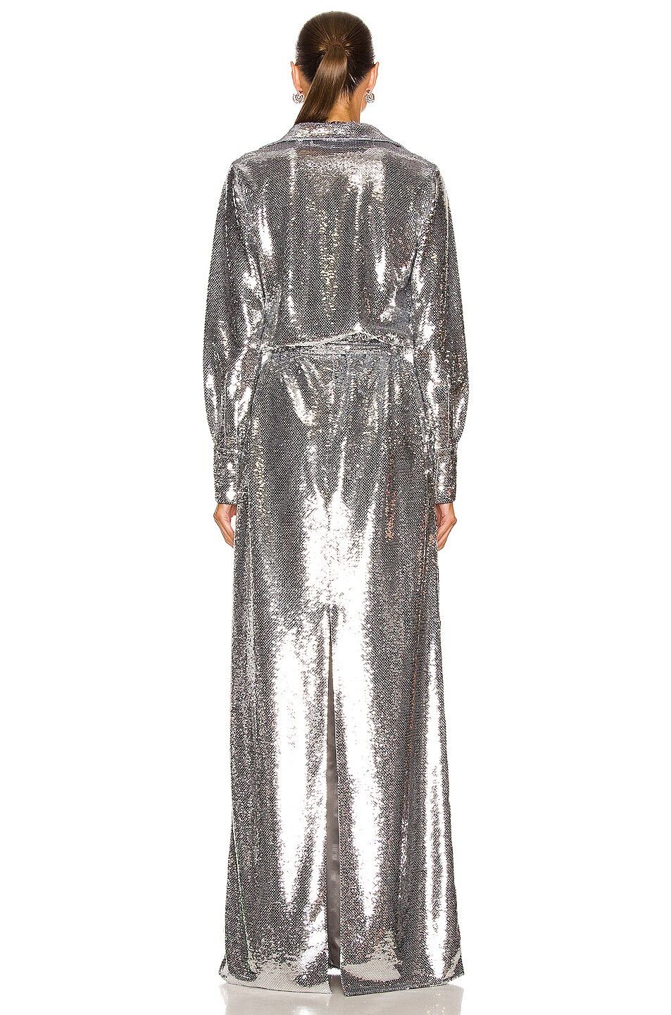 Tom Ford o1loc1c1224 AB3072 Liquid Sequin Gown in Silver Size XL / US 12-14 / IT 48-50 - 3 Thumbnail