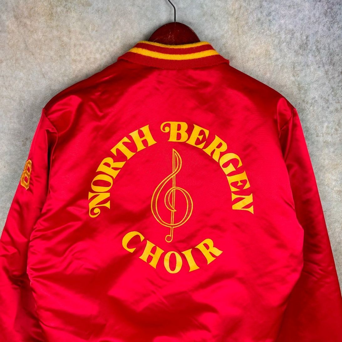 Vintage VTG 80s Satin Bomber Jacket Sz L Red Gold Size US L / EU 52-54 / 3 - 4 Thumbnail