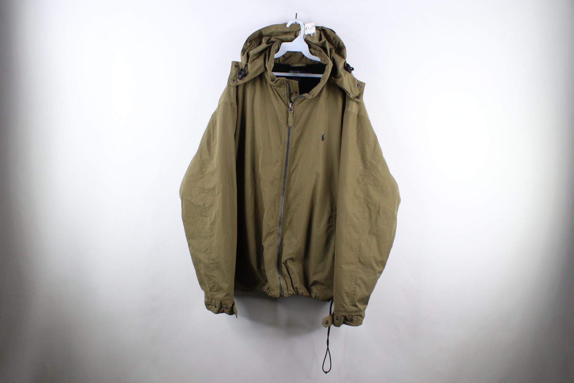 image of 90's Ralph Laurent Lined Hooded Jacket Olive Green, Men's (Size 2XL)