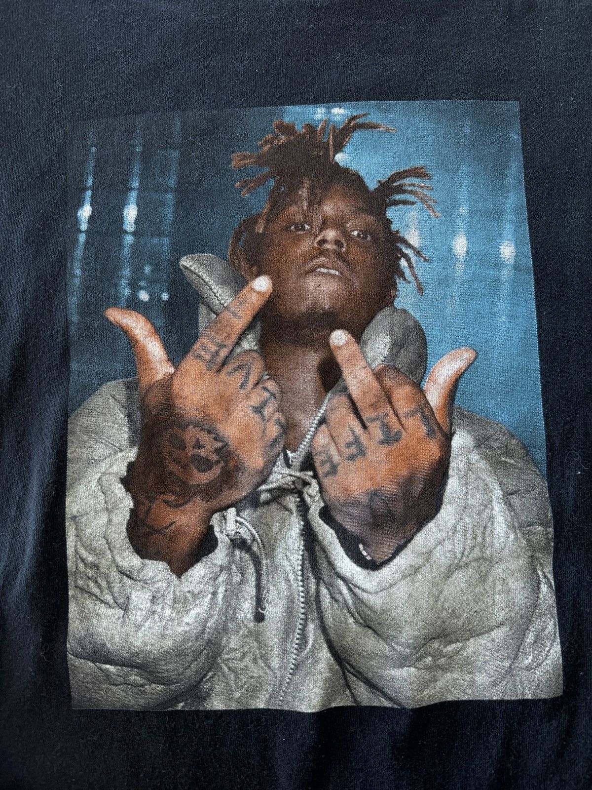 999 Club × Revenge Revenge Juice WRLD Photo Tee Middle Fingers Size US L / EU 52-54 / 3 - 4 Thumbnail