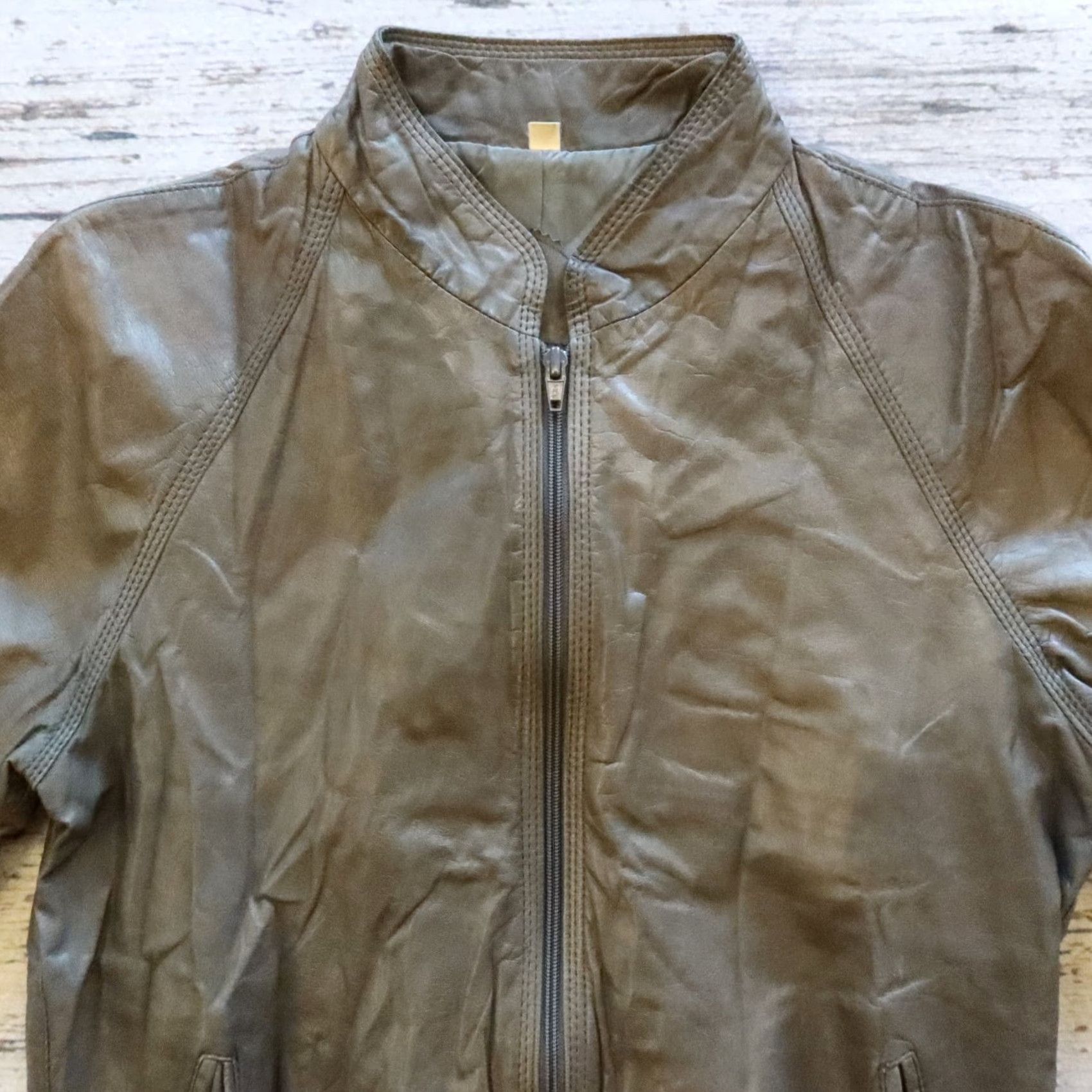 Vintage VINTAGE Michael Hoban North Beach Leather Jacket Gray 70s Motorcycle Jacket Mens Size 38 Size US XXS / EU 40 - 3 Thumbnail