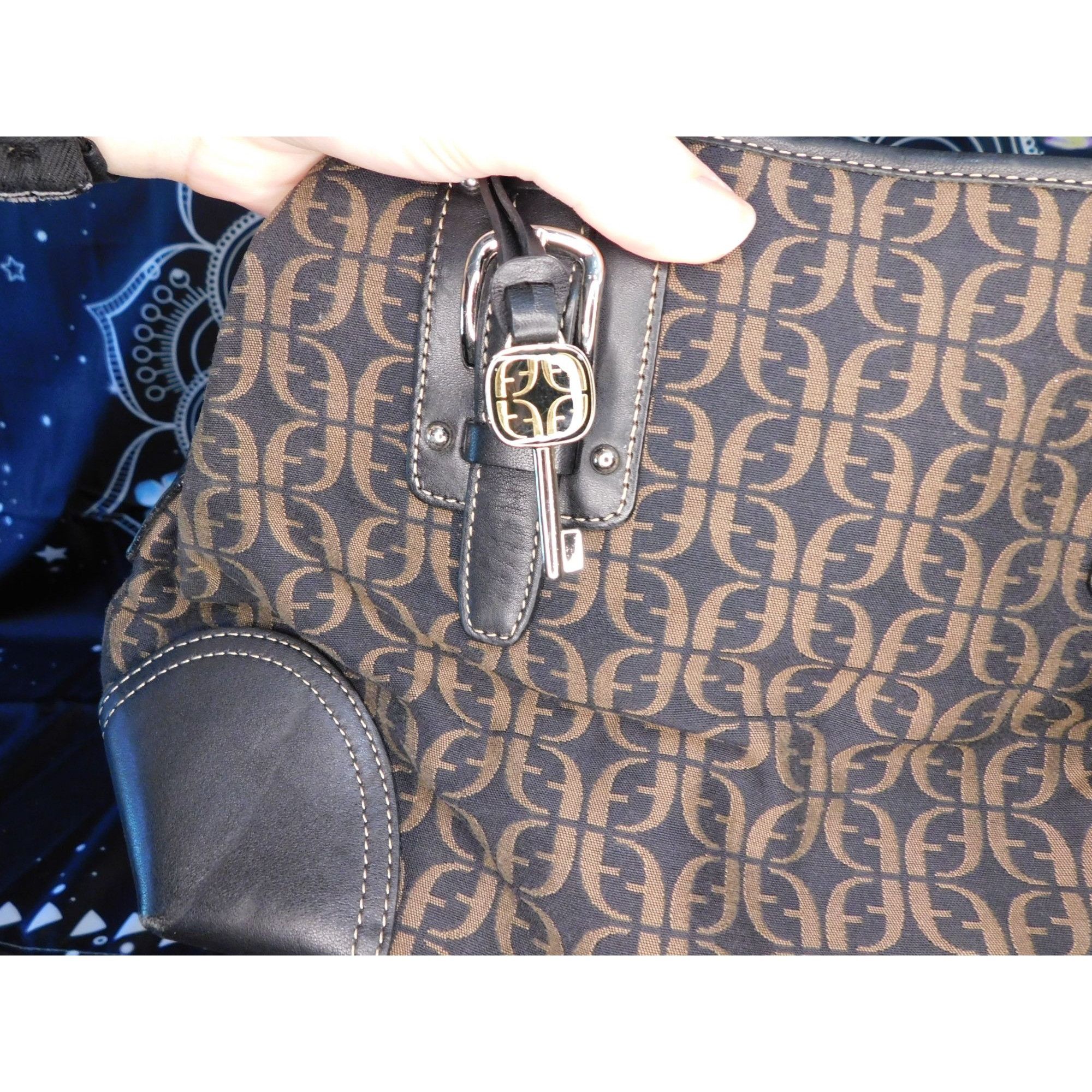 Fossil Fossil Black And Brown Monogram Shoulder Bag Size ONE SIZE - 5 Thumbnail