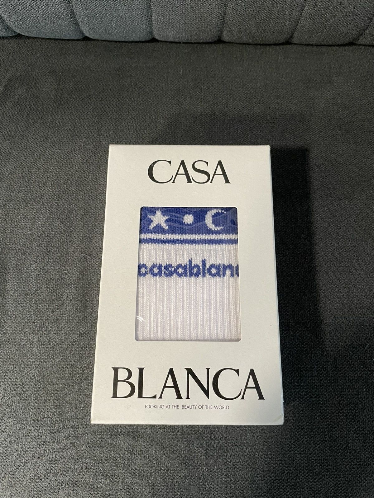 Casablanca Casablanca White & Blue Socks Size ONE SIZE - 2 Thumbnail