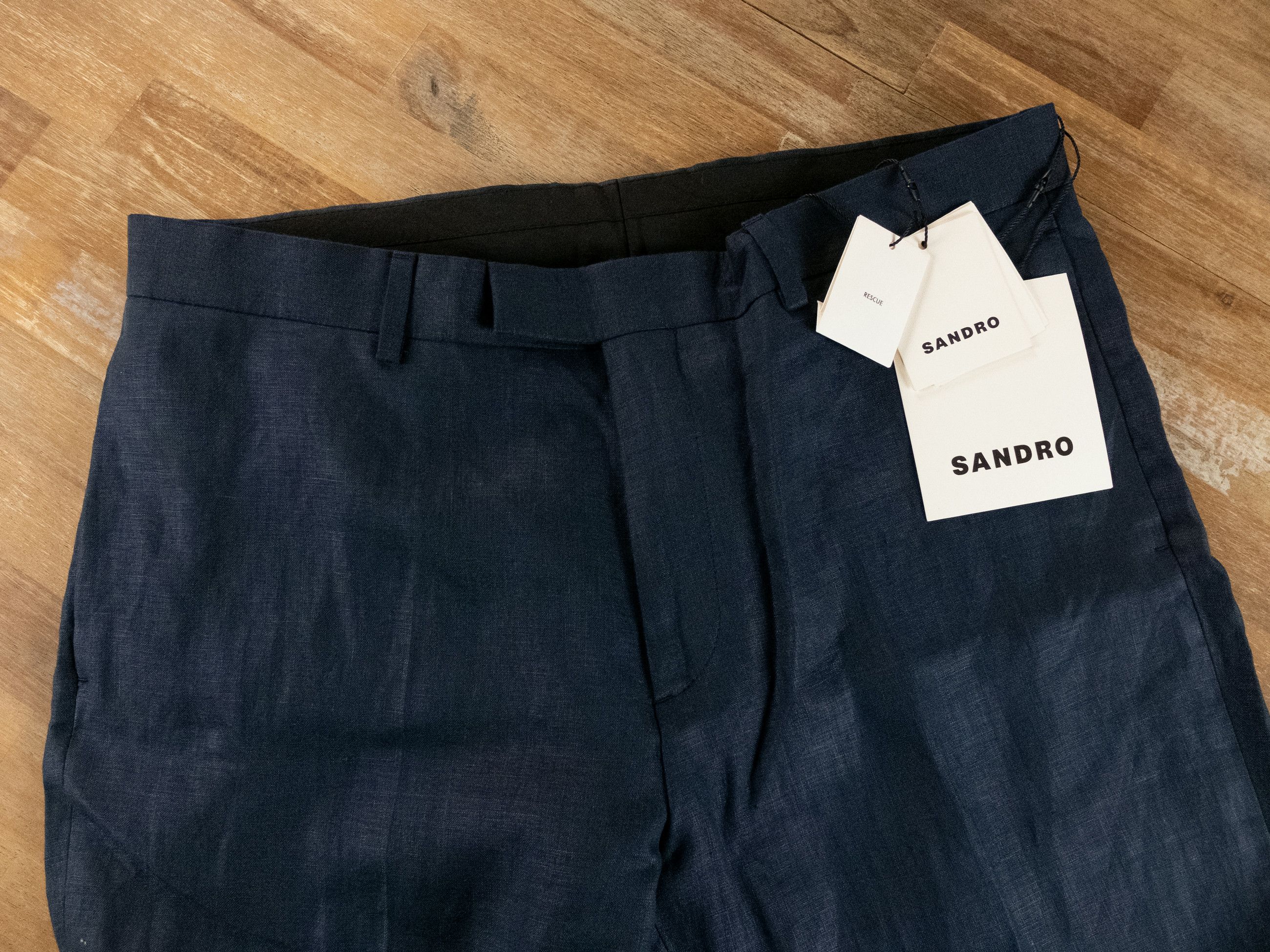 Sandro SANDRO Paris solid blue linen dress pants 42 Large Size US 34 / EU 50 - 6 Thumbnail
