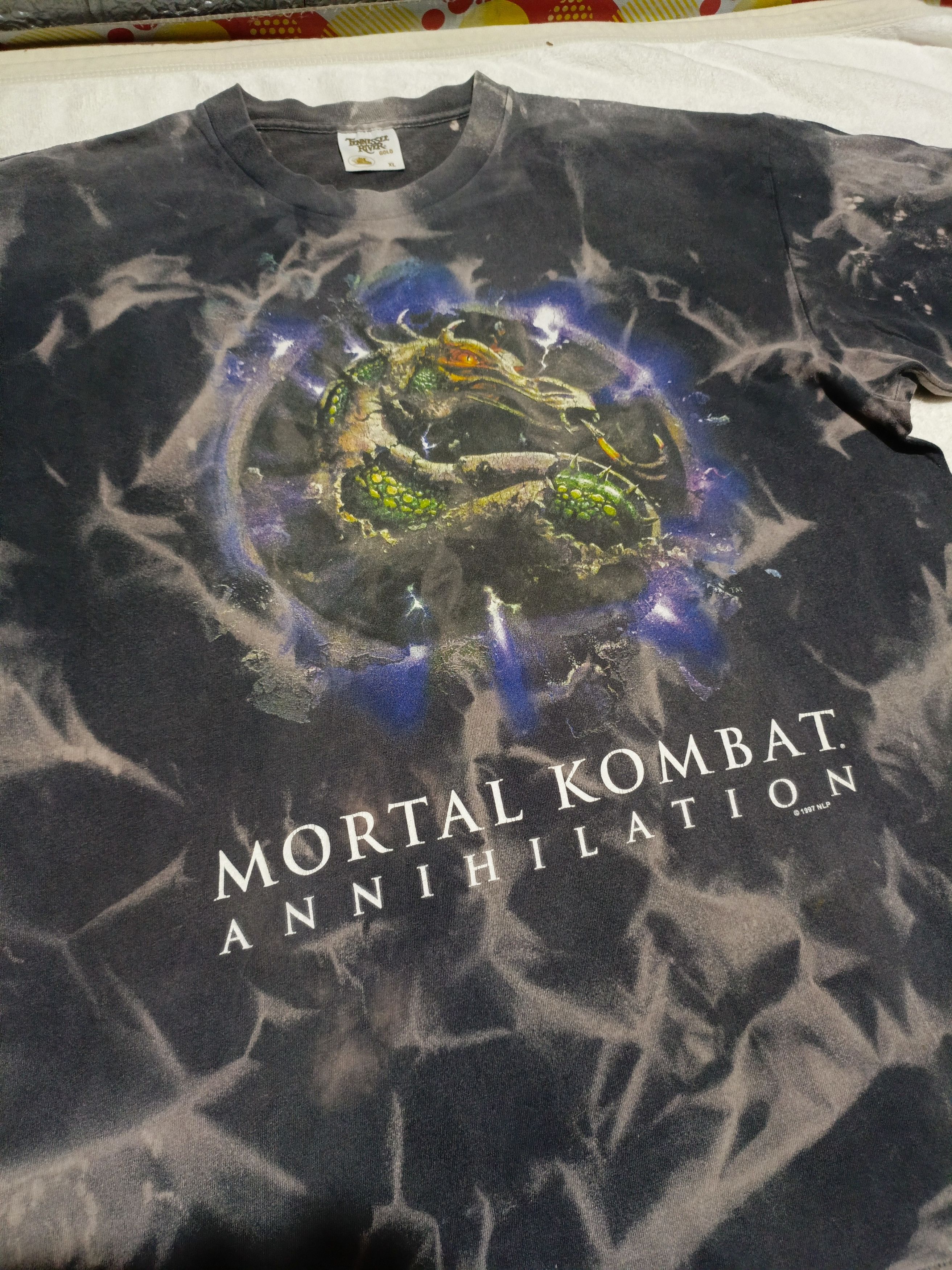 Vintage VINTAGE Mortal Kombat Annihilation Dye T-shirt Size US XL / EU 56 / 4 - 7 Thumbnail