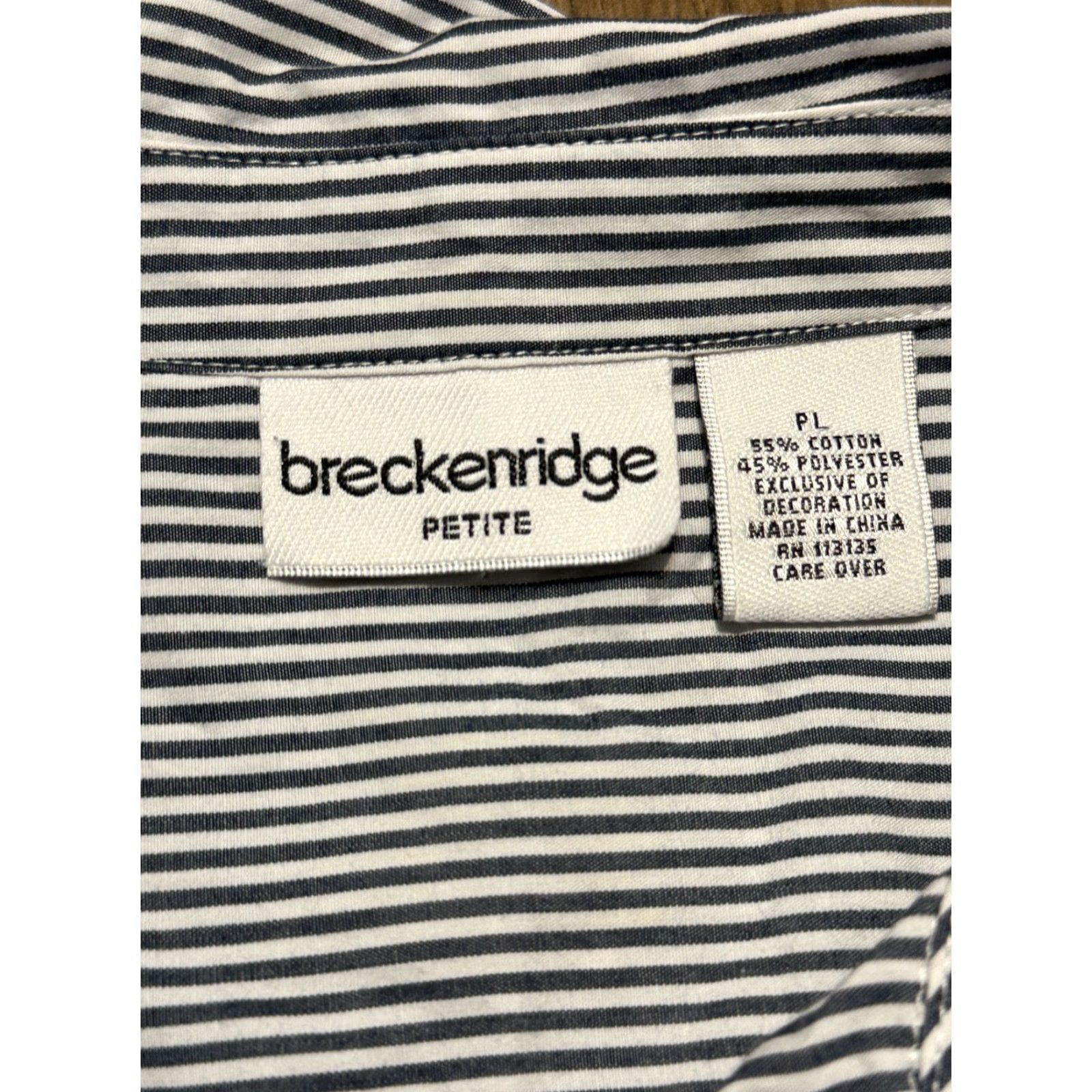Sunflower Breckenridge Shirt Women's PL White Black Striped Sunflower Embroider Button Up Size L / US 10 / IT 46 - 5 Thumbnail