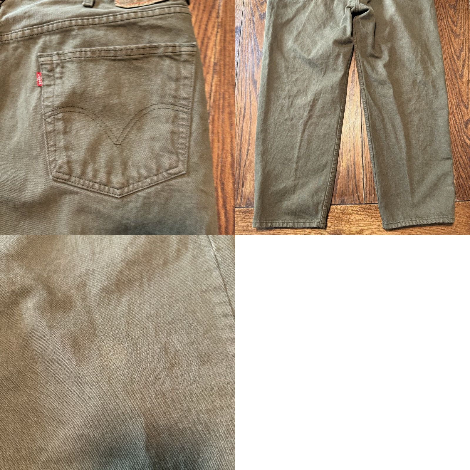 Levi's VINTAGE Levi's 550 Jeans Men Regular 42x30 Green Denim Dark Wash Cotton Casual 5-Pocket Straight Relaxed Rise 13.5in Inseam 29.75in Mens Size US 40 / EU 56 - 9 Thumbnail