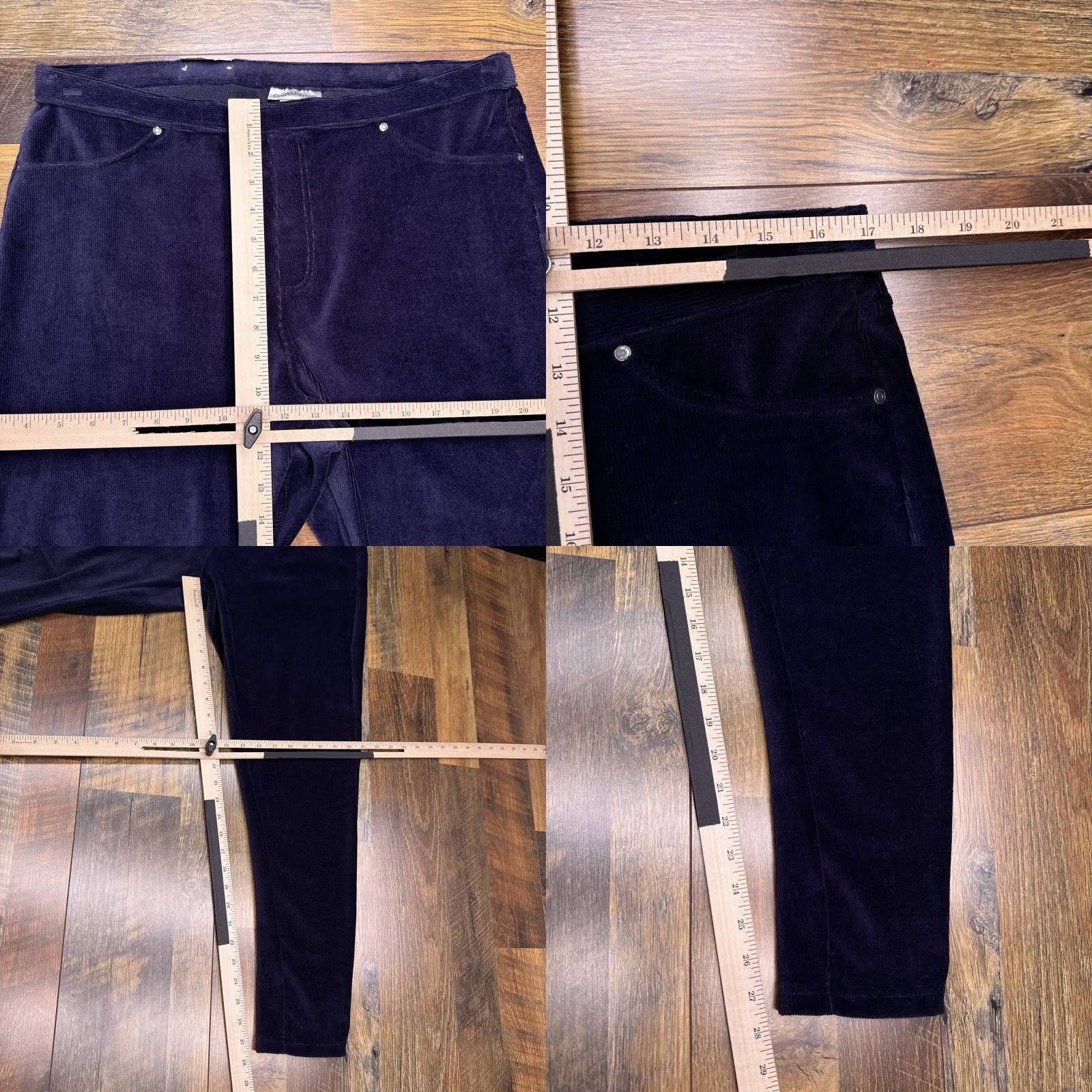 Croft & Barrow Croft Barrow Corduroy Legging Womens XL Navy Stretch Comfort Waist New Size 40" / US 18 - 8 Thumbnail