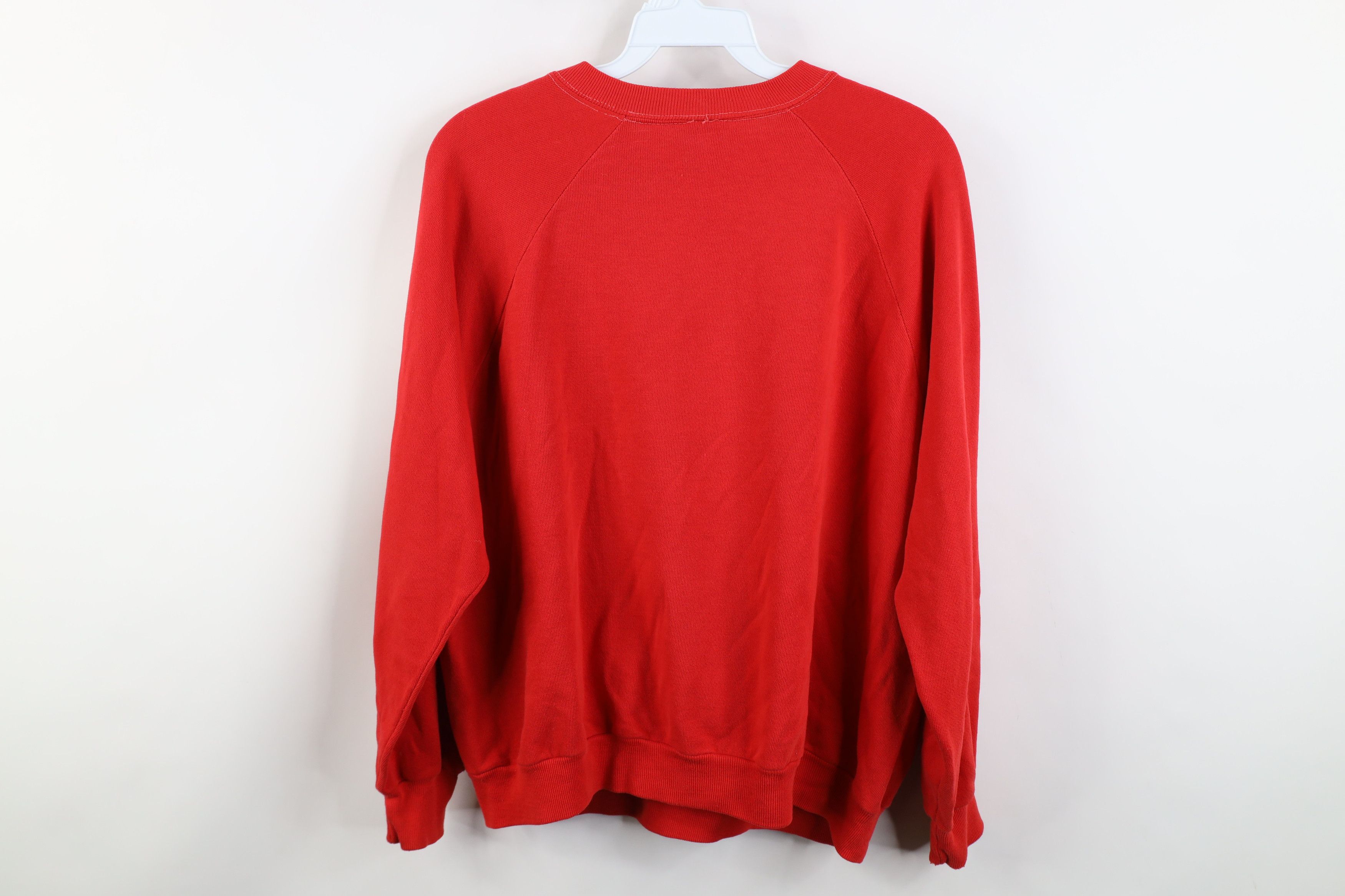 Vintage Vintage 70s Streetwear Raglan Crewneck Sweatshirt Red USA Size L / US 10 / IT 46 - 8 Thumbnail