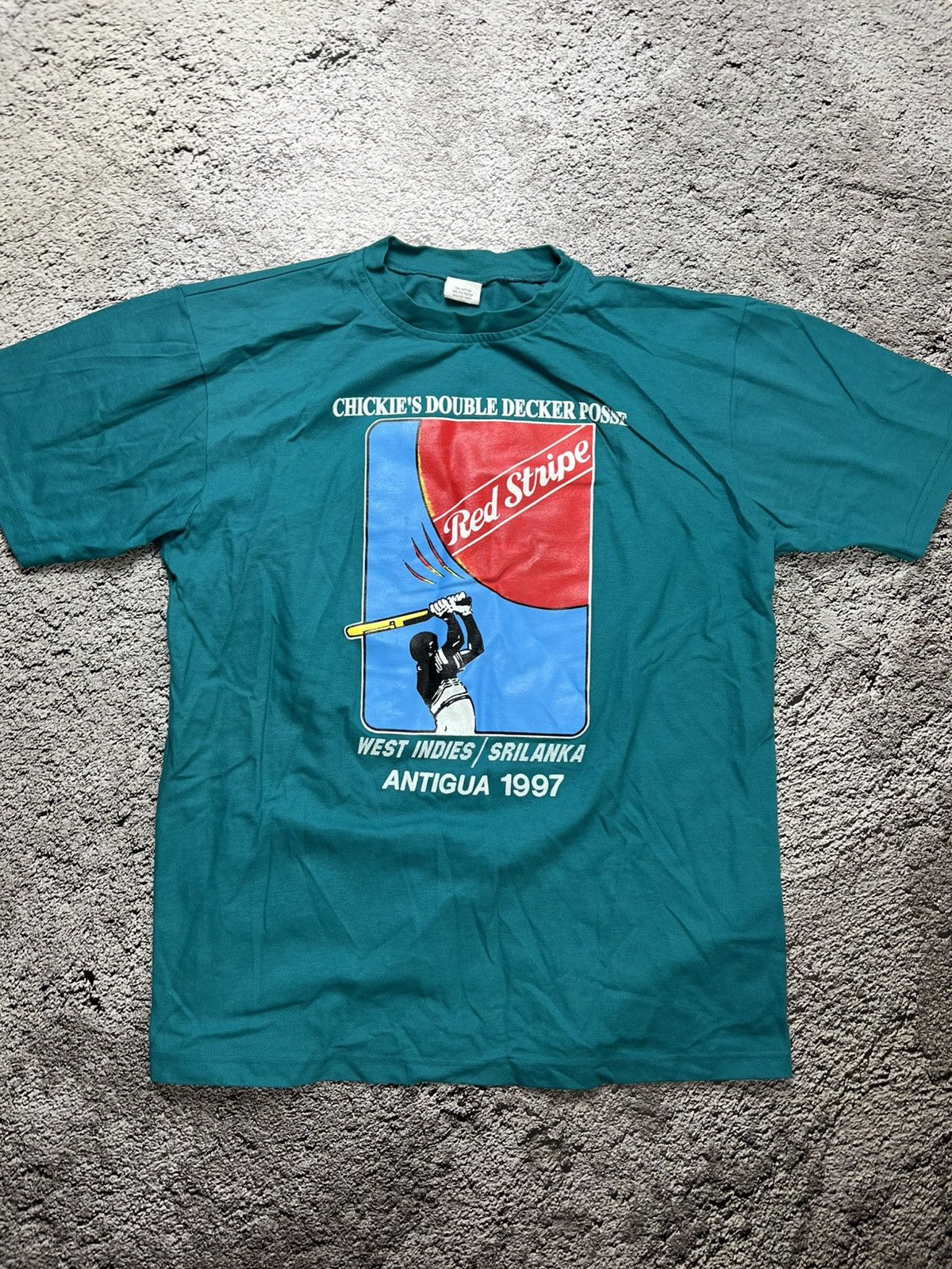 Other 1997 West Indies-Sri Lanka cricket red stripe Antigua tee Size US XL / EU 56 / 4 - 1 Thumbnail